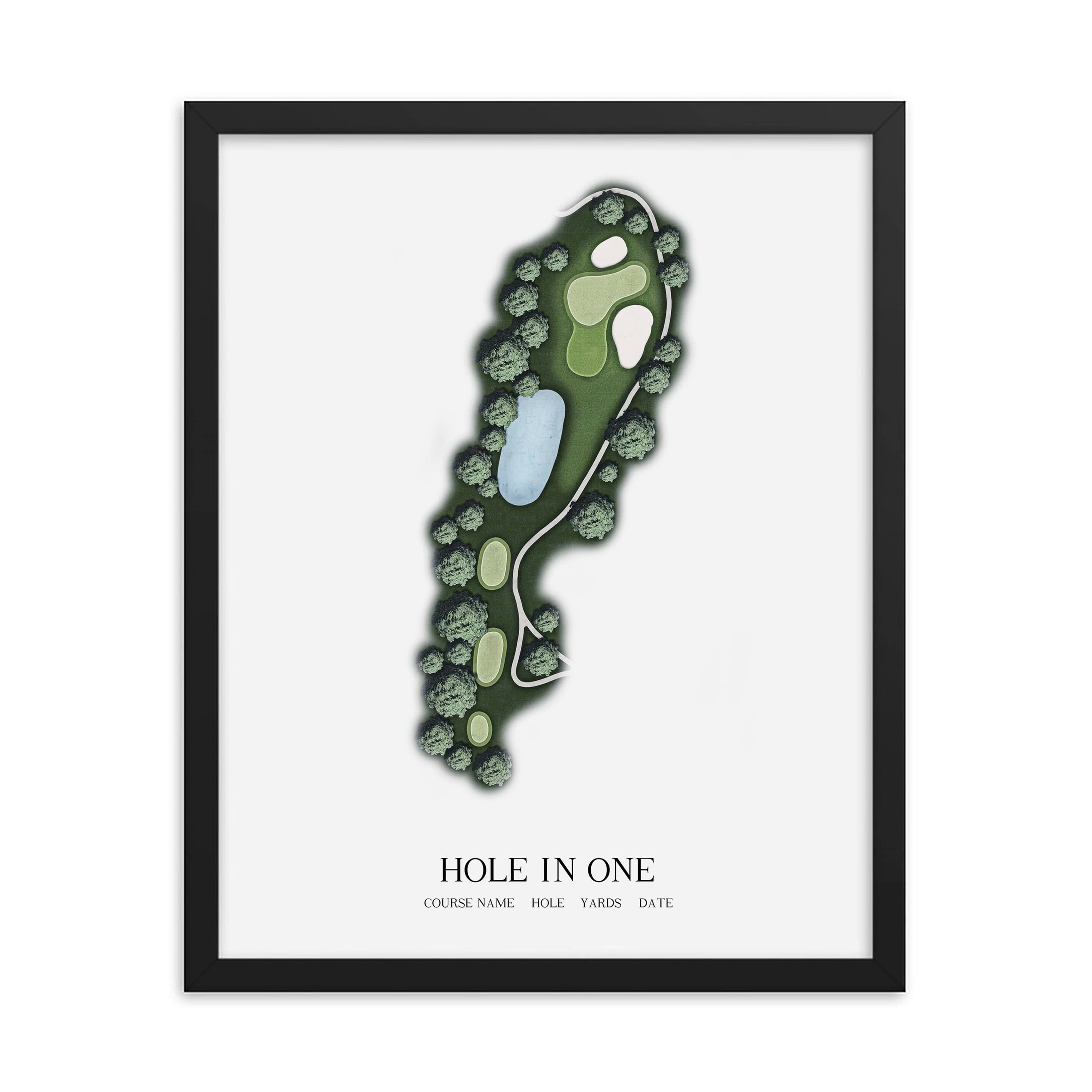 The 19th Hole Golf Shop - Golf Course Prints - 8" x 10" / Black -Hole in One- Golf Course Map Golf Map