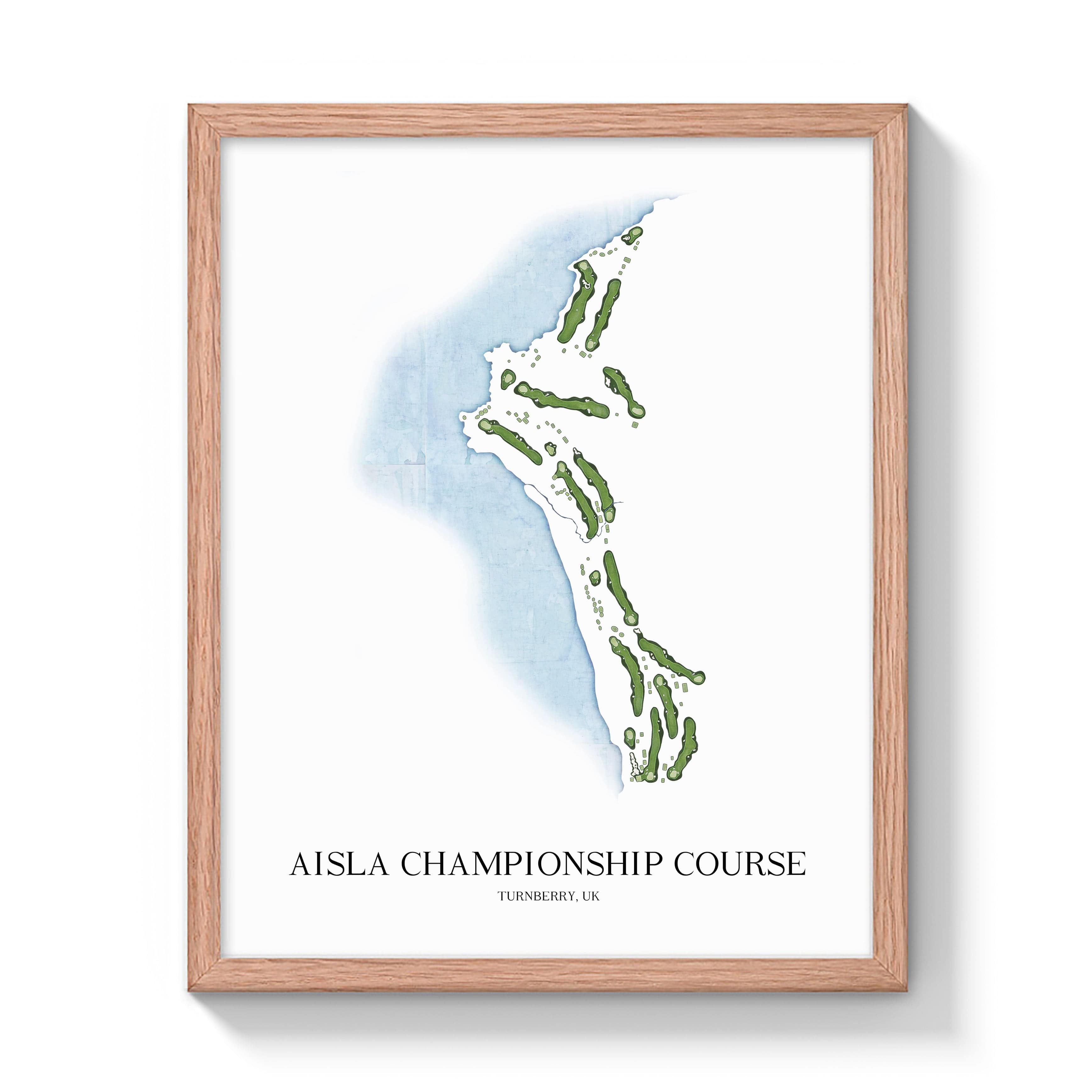 The 19th Hole Golf Shop - Golf Course Prints - Aisla Championship Course Golf Course Map Golf Map