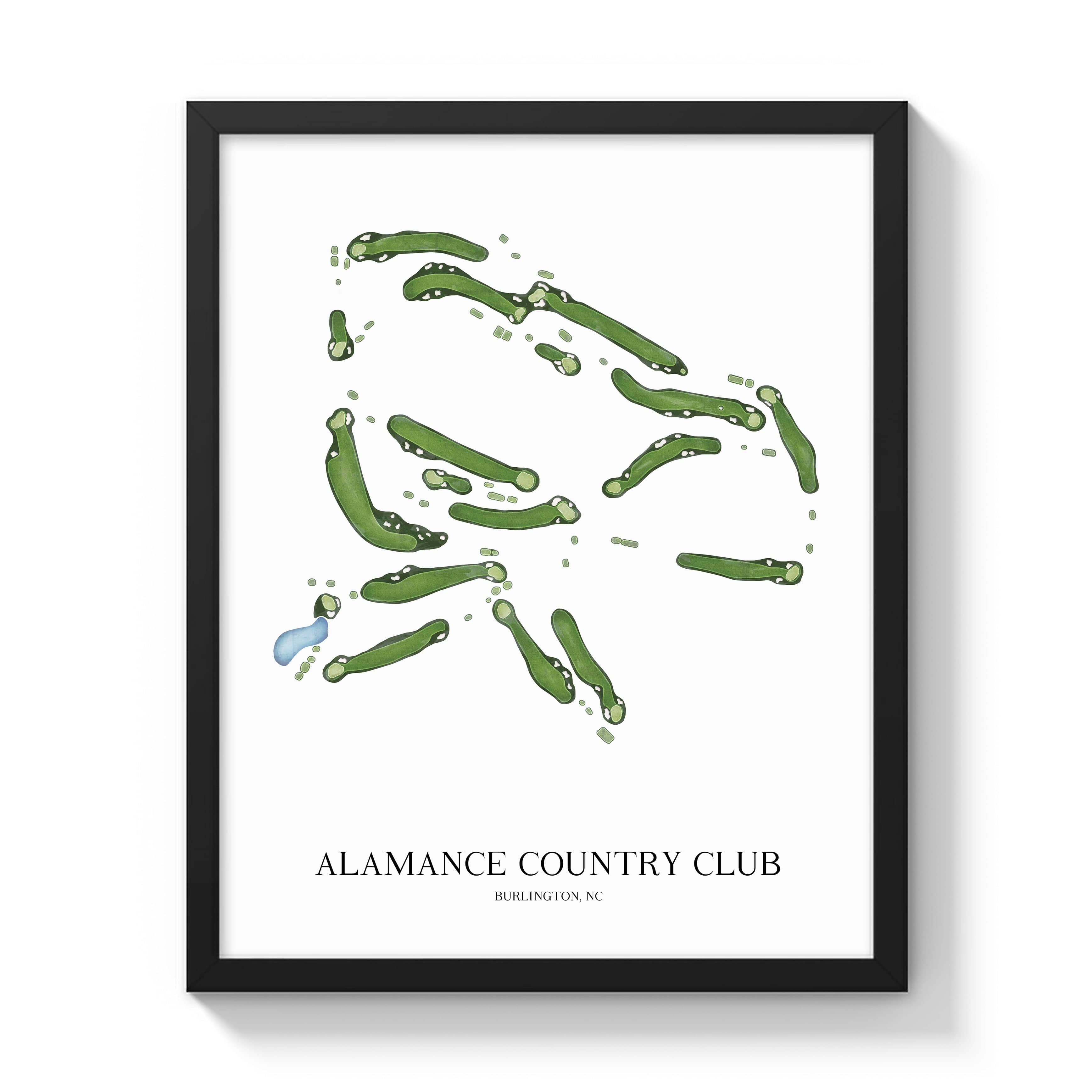The 19th Hole Golf Shop - Golf Course Prints - Alamance Country Club Golf Course Map Golf Map