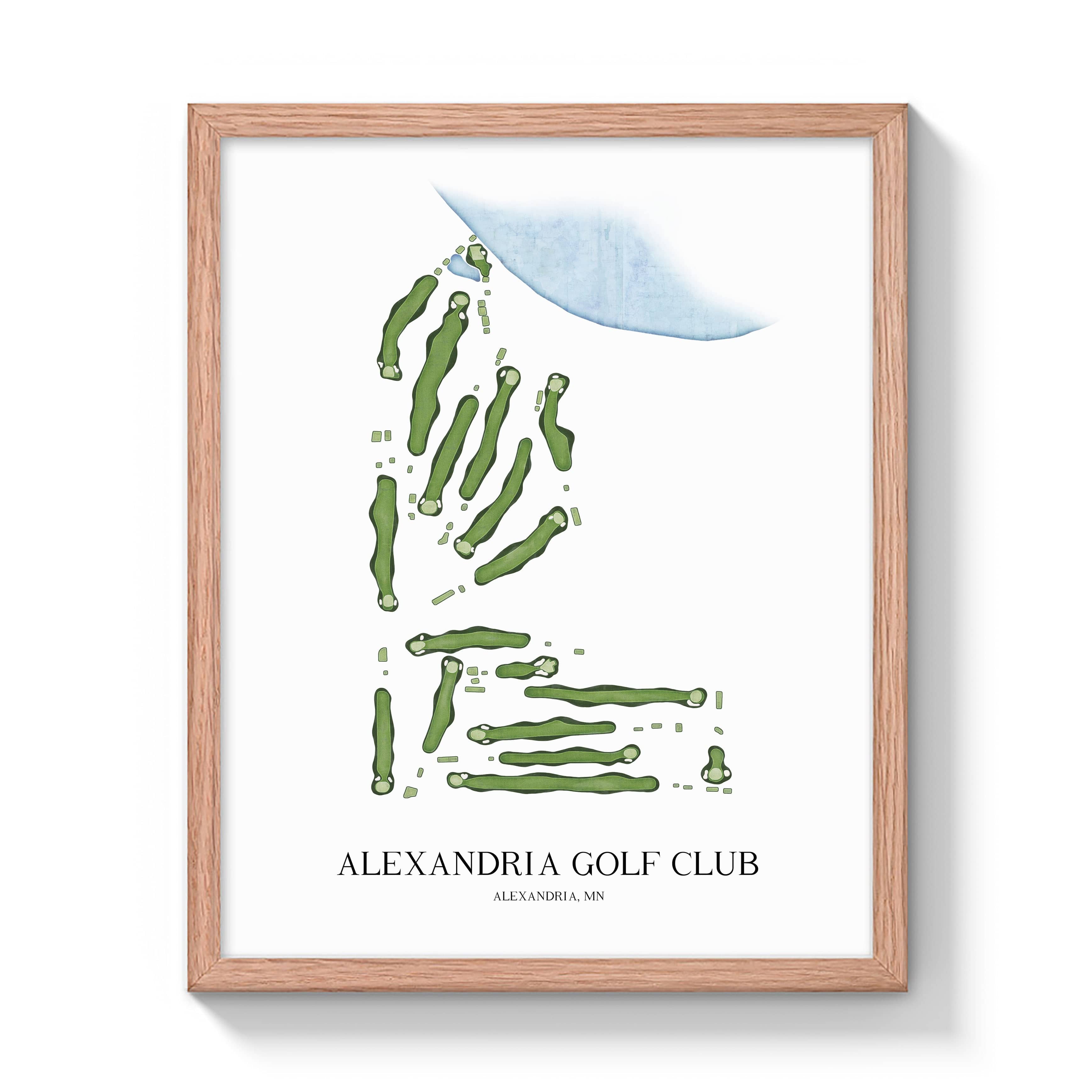 The 19th Hole Golf Shop - Golf Course Prints - Alexandria Golf Club Golf Course Map Golf Map