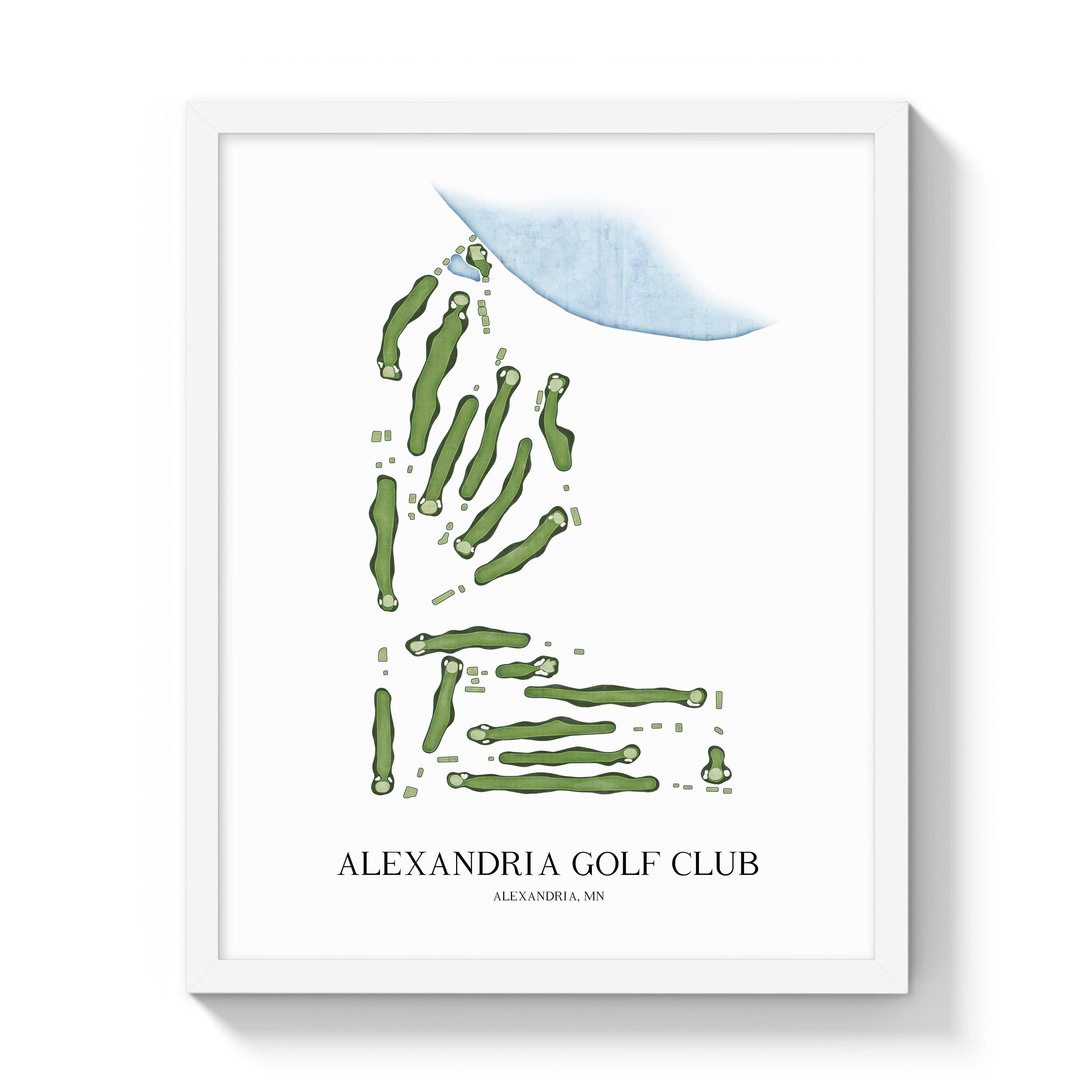 The 19th Hole Golf Shop - Golf Course Prints - Alexandria Golf Club Golf Course Map Golf Map