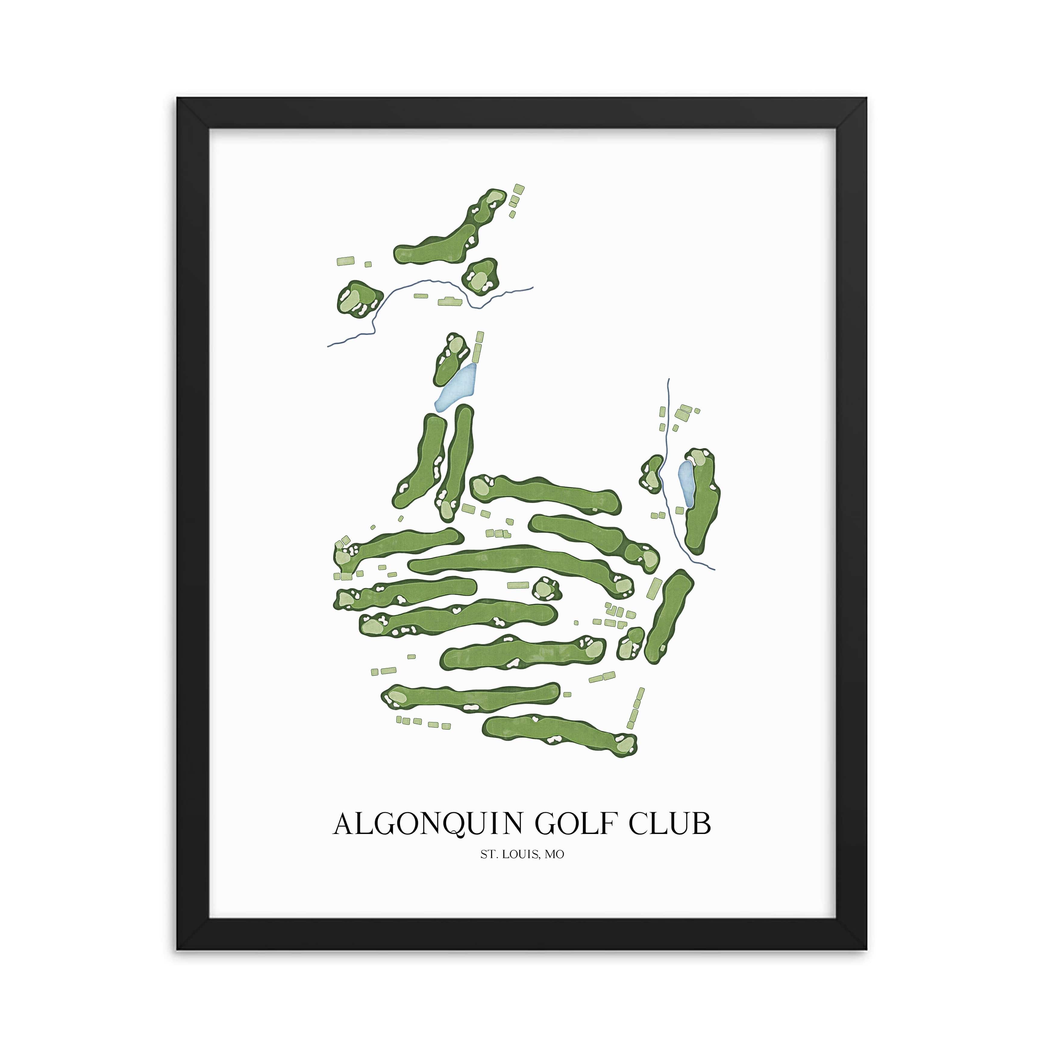 The 19th Hole Golf Shop - Golf Course Prints - Algonquin Golf Club Golf Course Map Golf Map