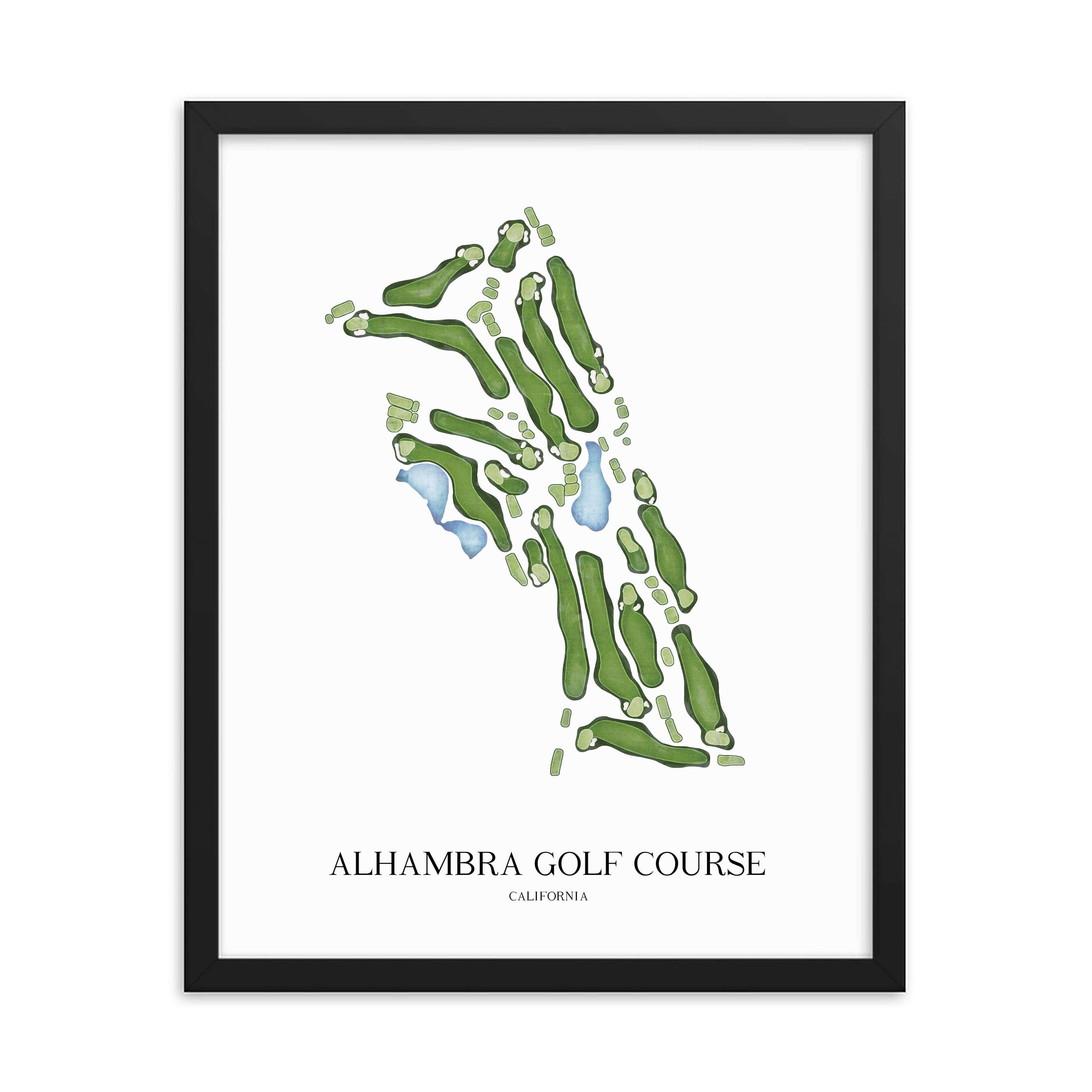The 19th Hole Golf Shop - Golf Course Prints - Alhambra Golf Club Golf Course Map Golf Map