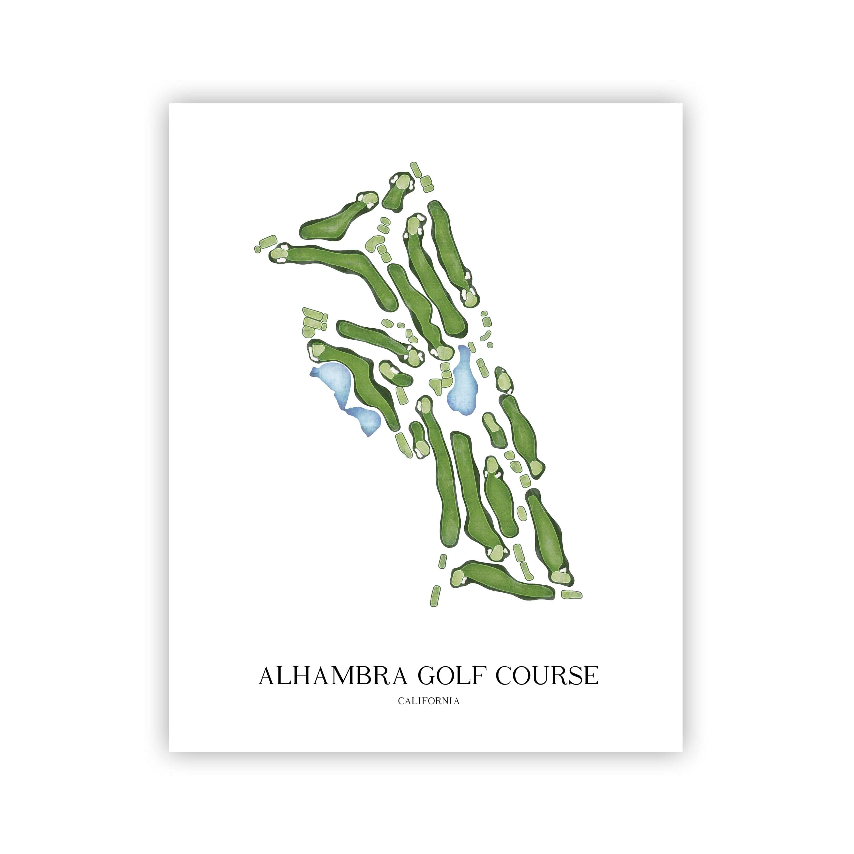 The 19th Hole Golf Shop - Golf Course Prints - Alhambra Golf Club Golf Course Map Golf Map
