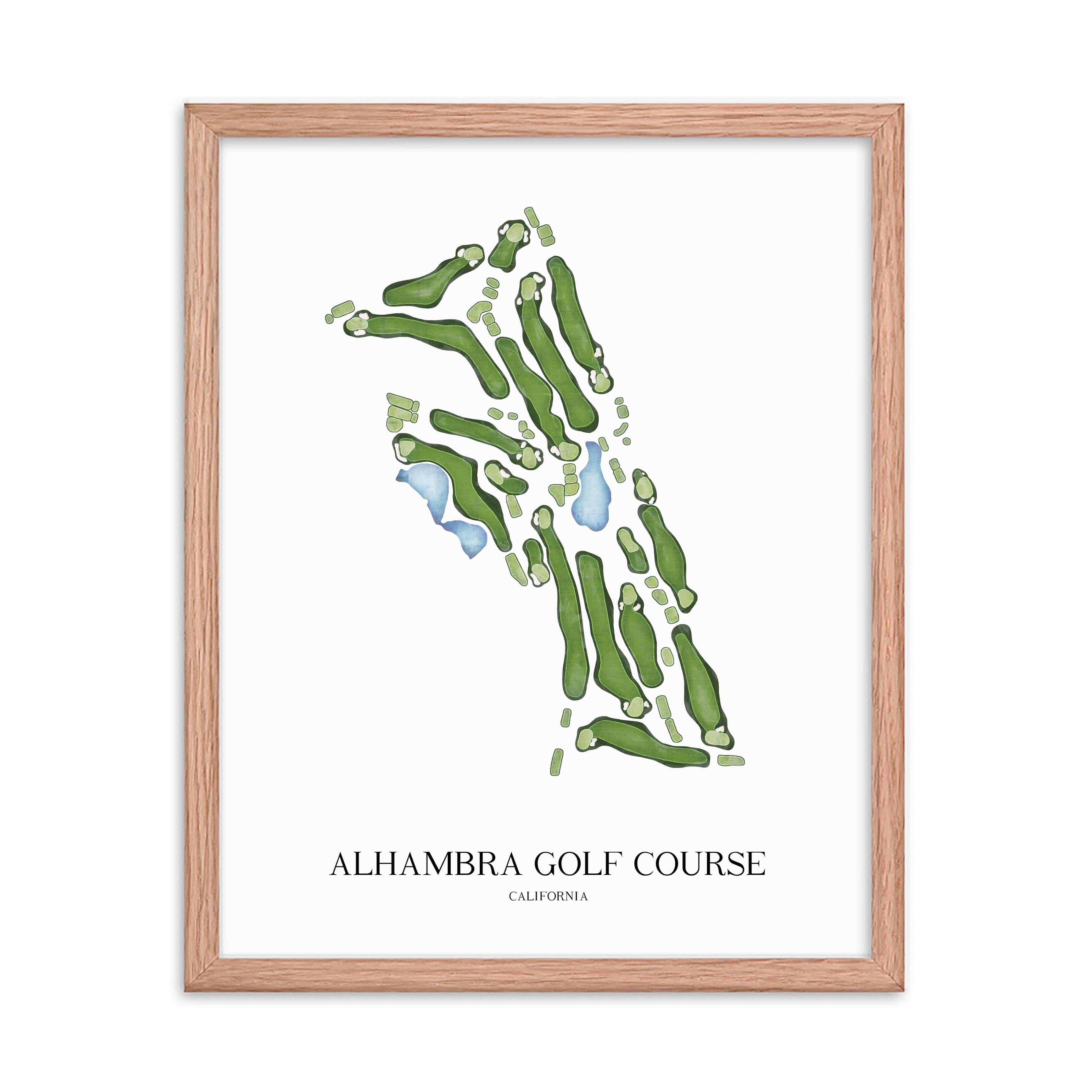 The 19th Hole Golf Shop - Golf Course Prints - Alhambra Golf Club Golf Course Map Golf Map