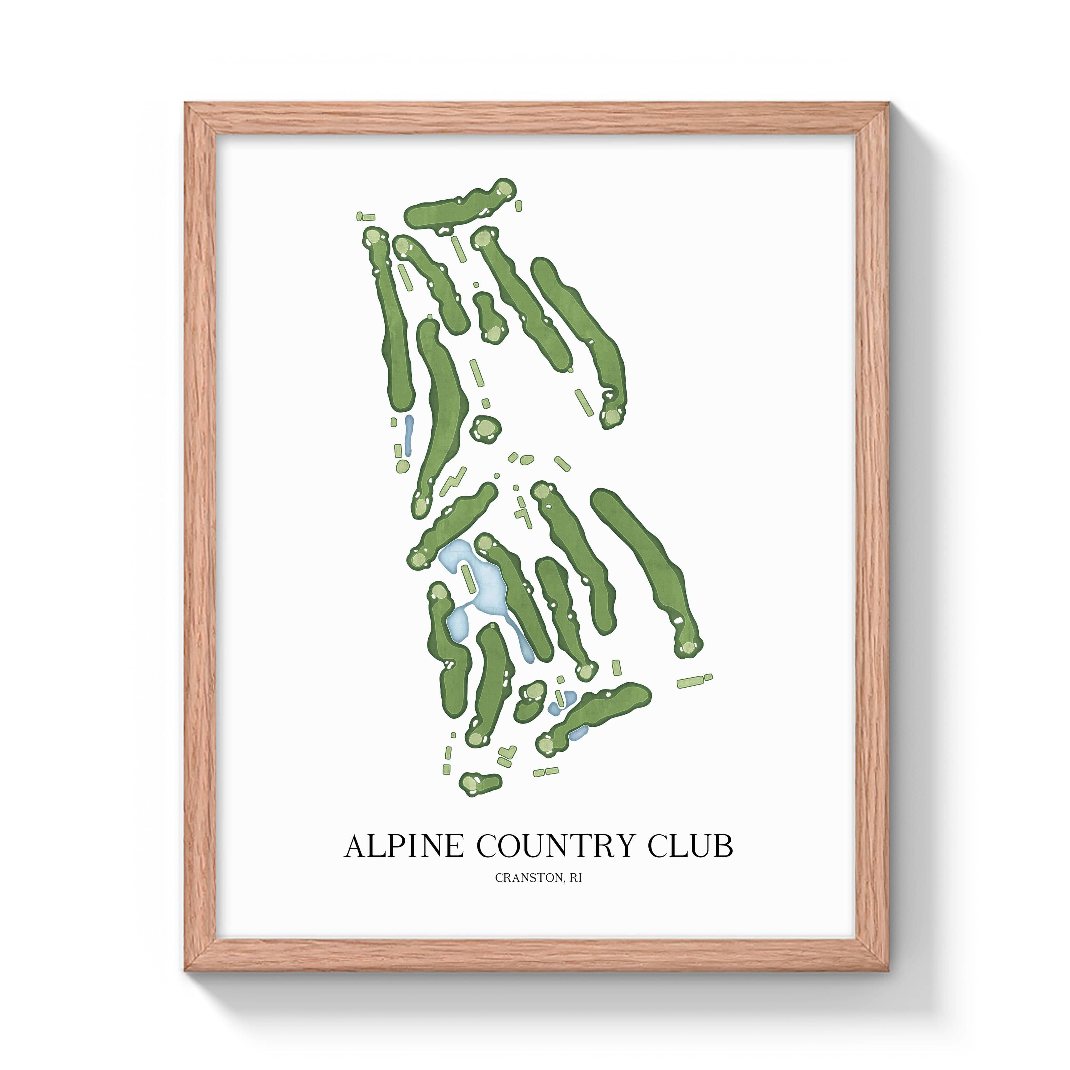 The 19th Hole Golf Shop - Golf Course Prints - Alpine Country Club Golf Course Map Golf Map