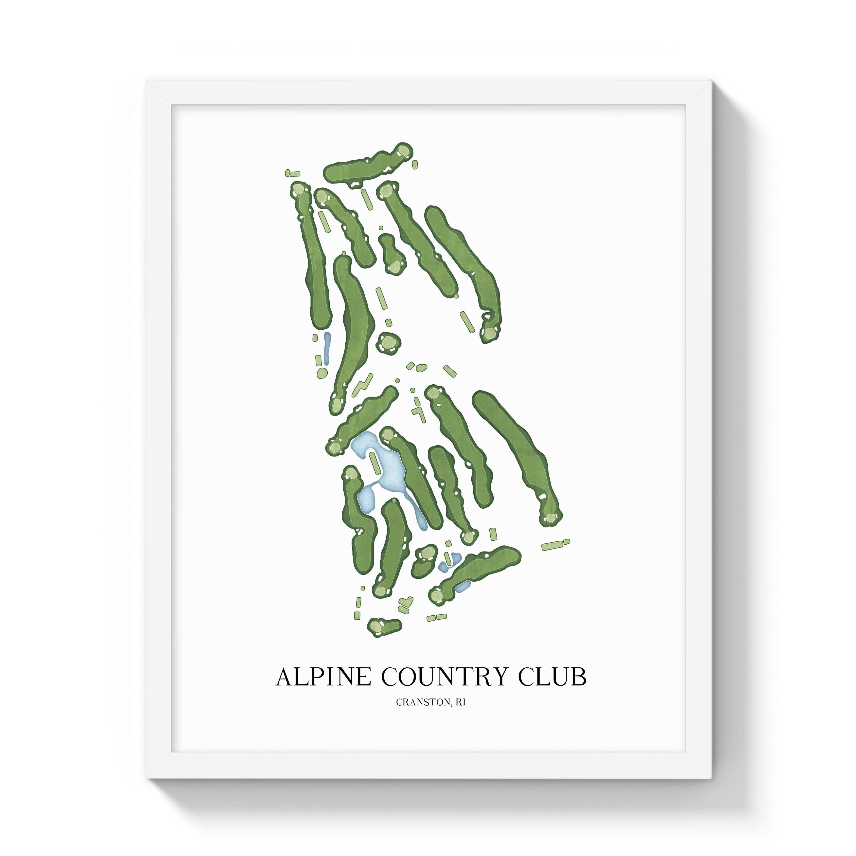 The 19th Hole Golf Shop - Golf Course Prints - Alpine Country Club Golf Course Map Golf Map