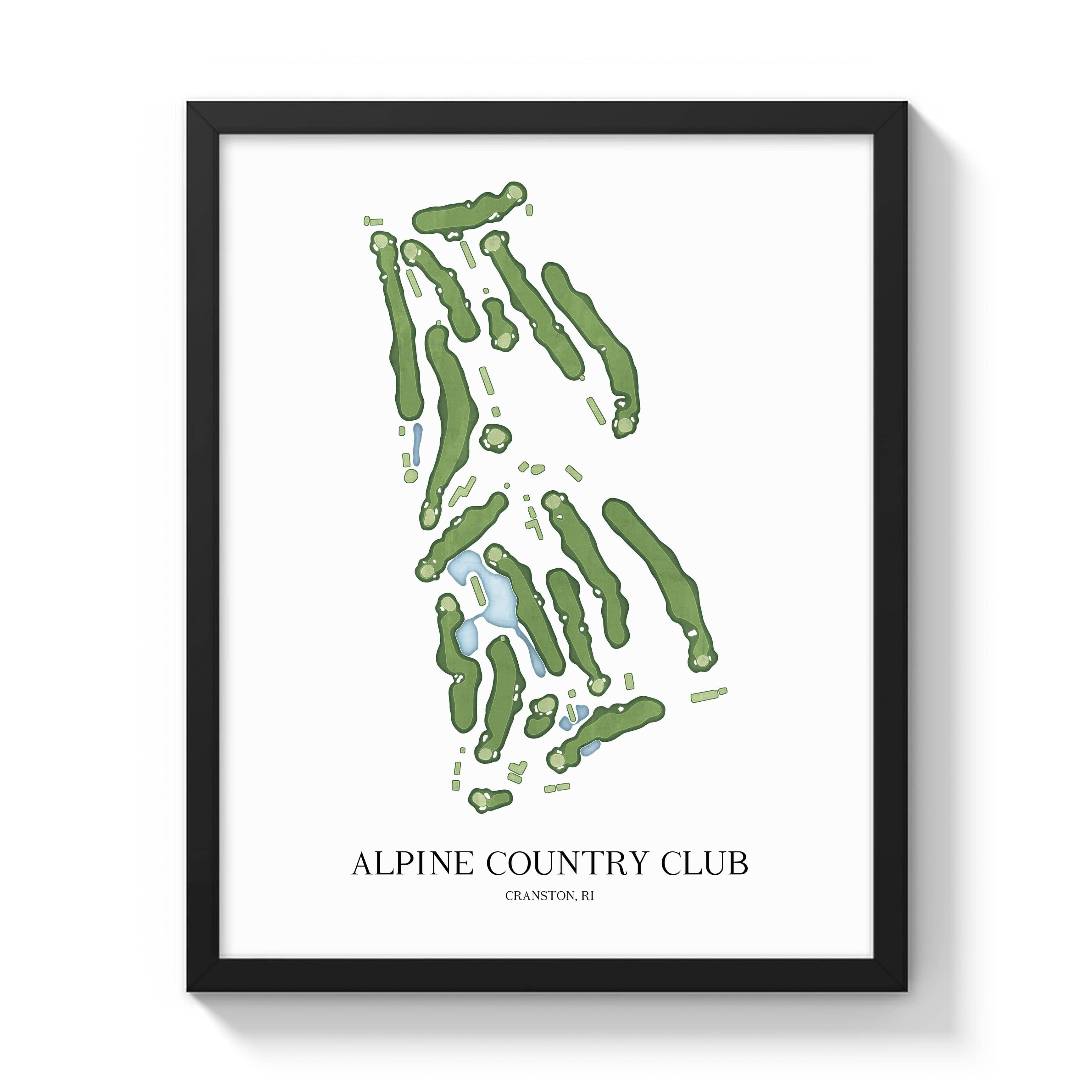 The 19th Hole Golf Shop - Golf Course Prints - Alpine Country Club Golf Course Map Golf Map