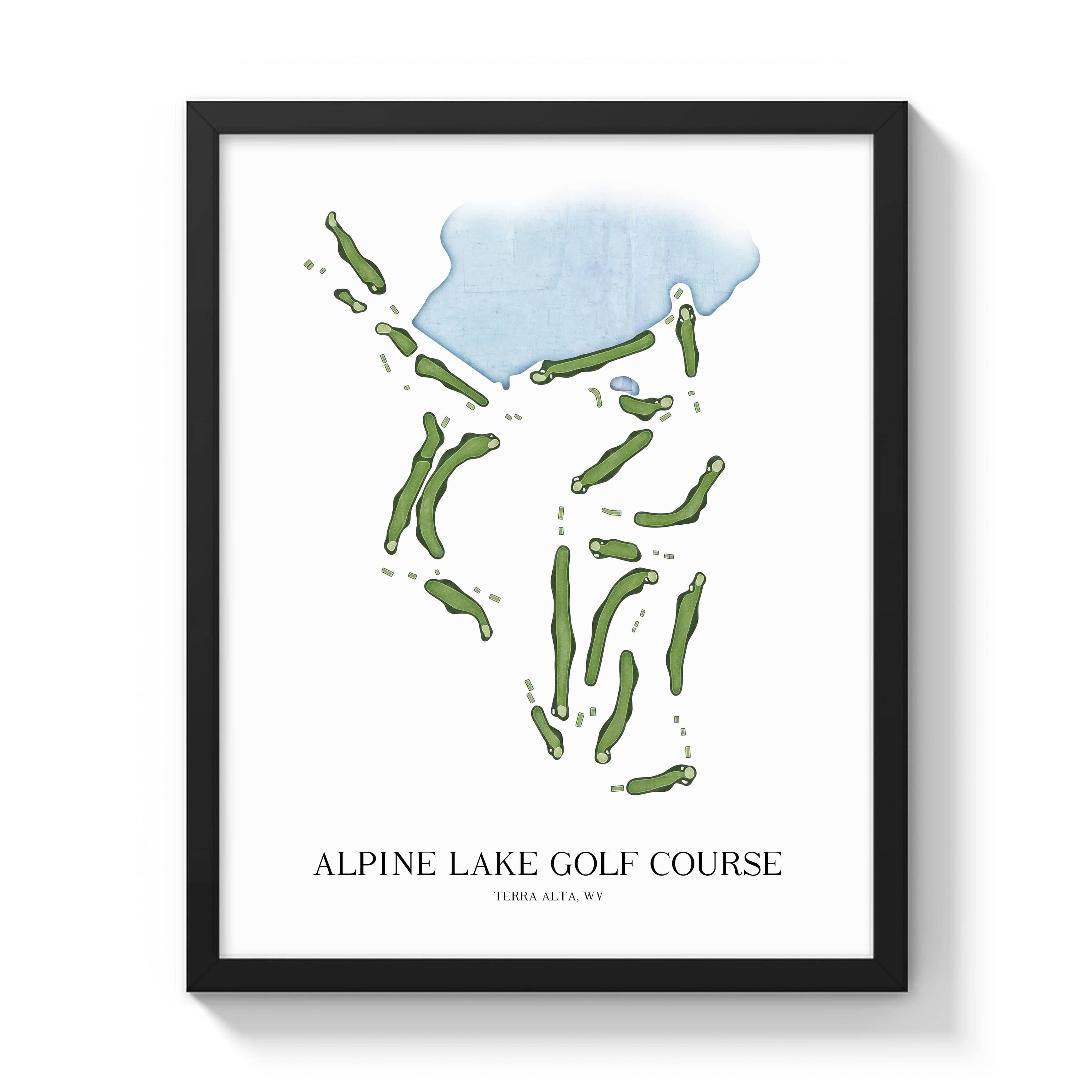 The 19th Hole Golf Shop - Golf Course Prints - Alpine Lake Golf Course Golf Course Map Golf Map