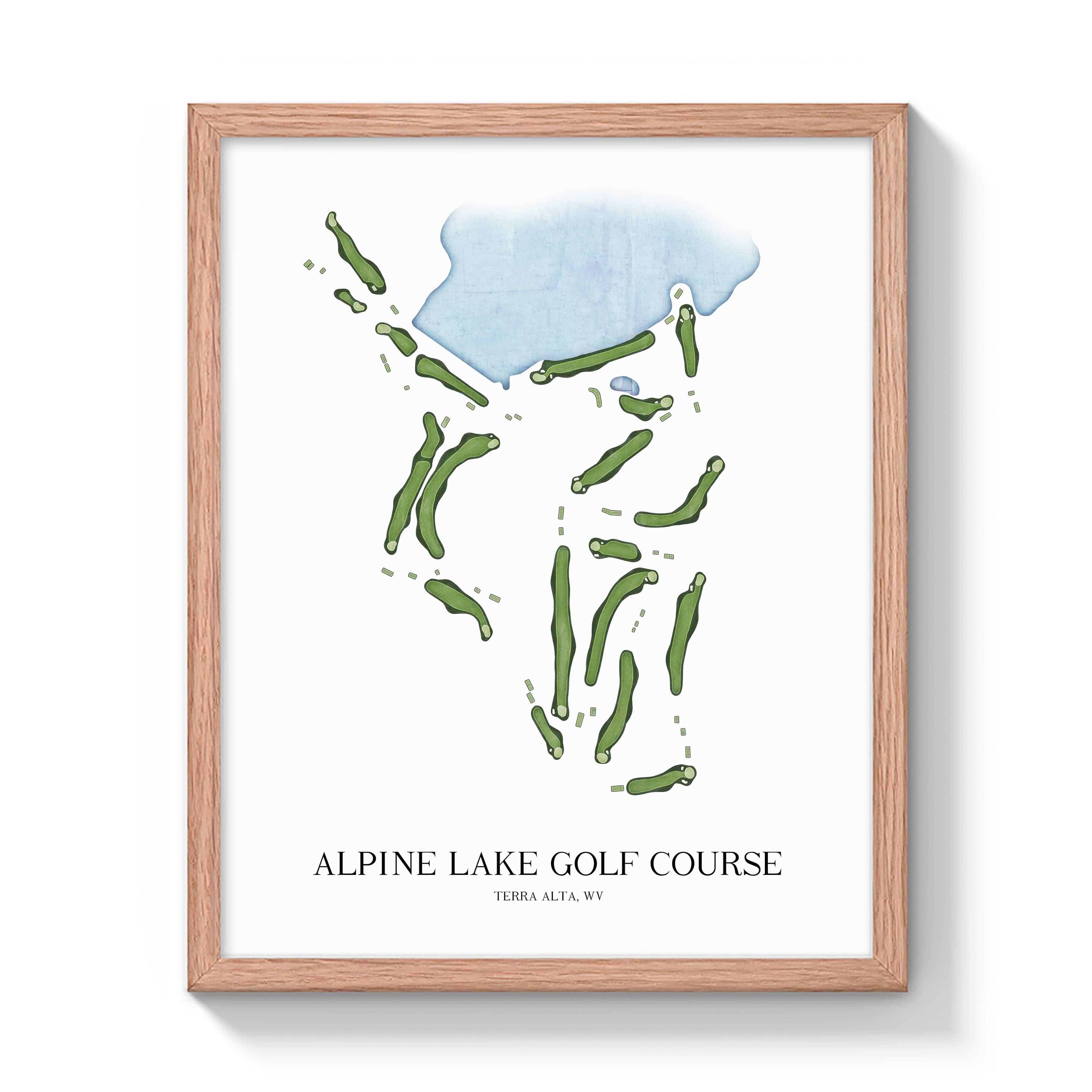 The 19th Hole Golf Shop - Golf Course Prints - Alpine Lake Golf Course Golf Course Map Golf Map