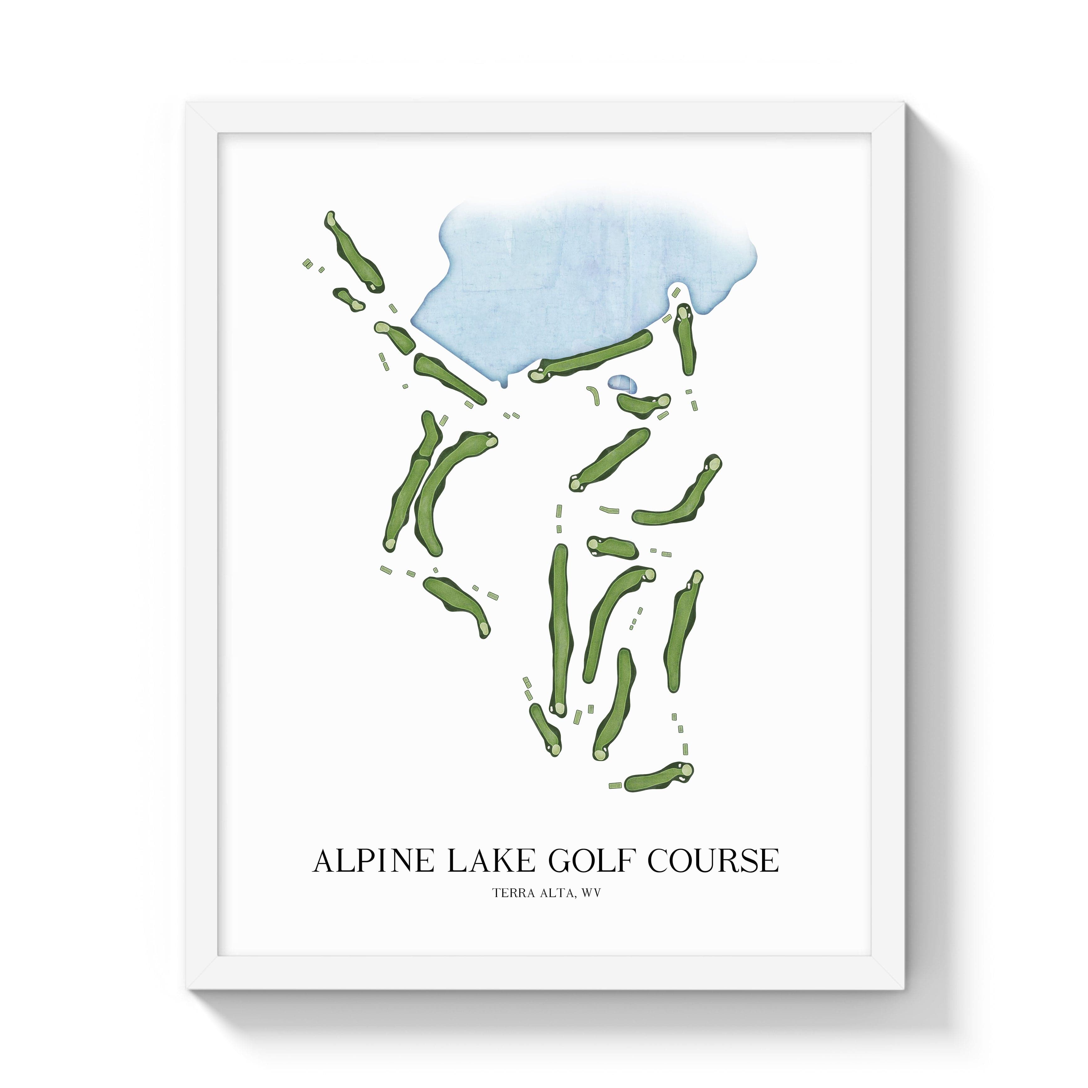 The 19th Hole Golf Shop - Golf Course Prints - Alpine Lake Golf Course Golf Course Map Golf Map