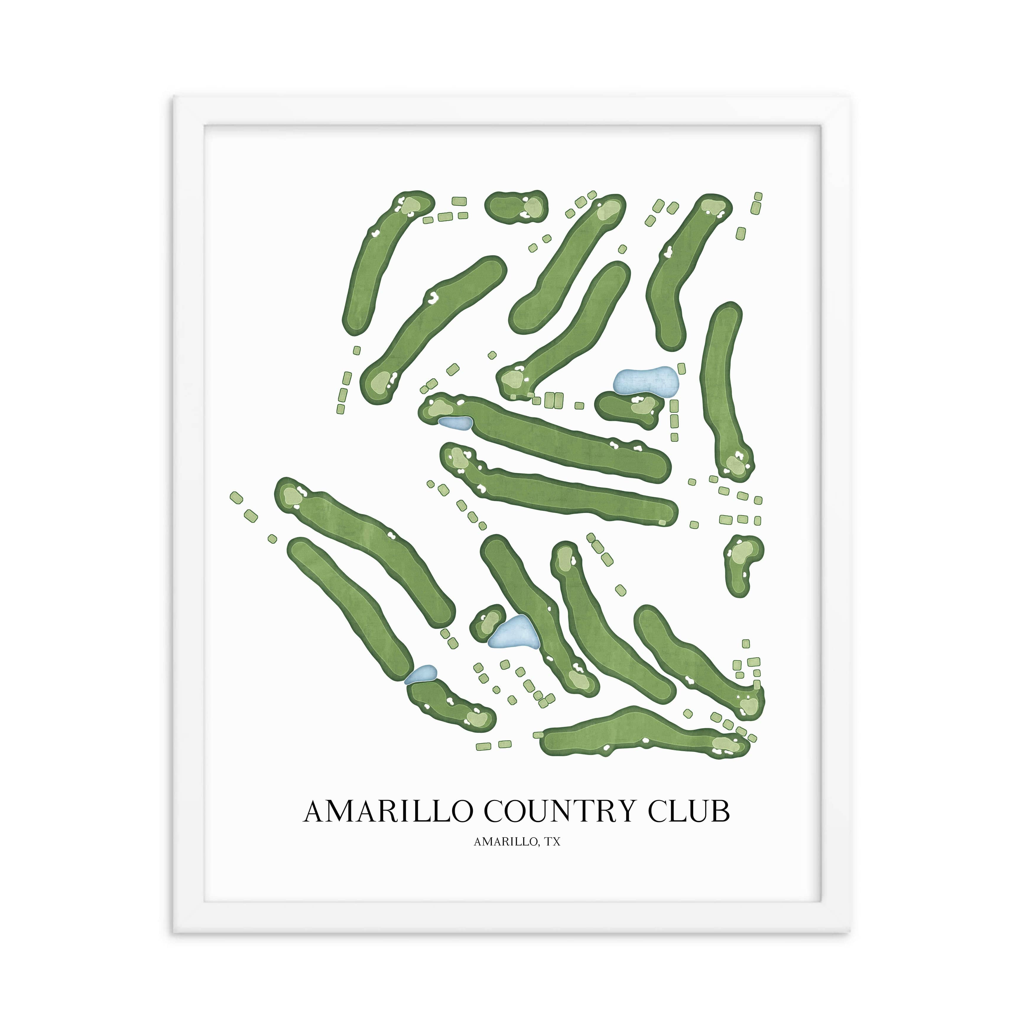 The 19th Hole Golf Shop - Golf Course Prints - Amarillo Country Club Golf Course Map Golf Map