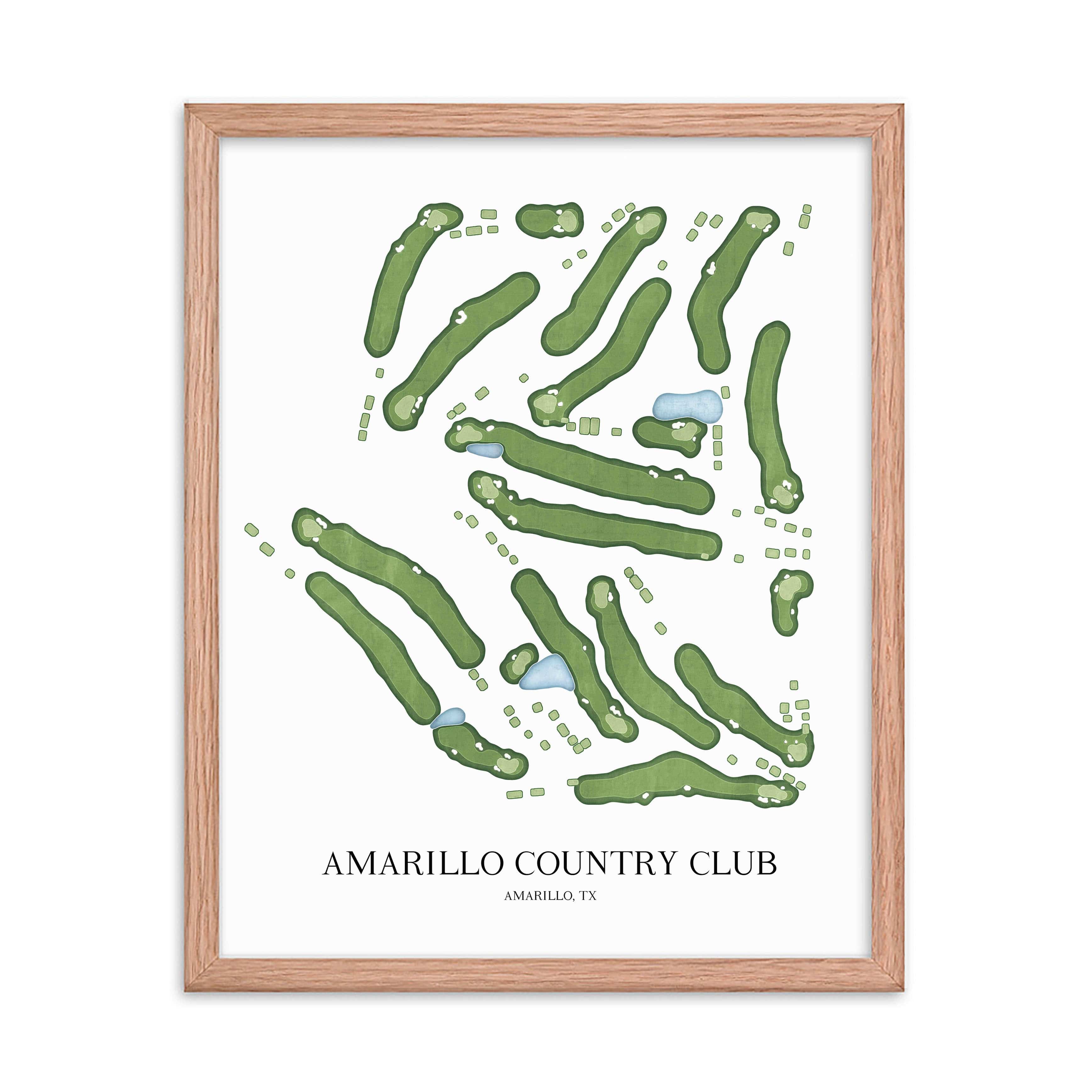 The 19th Hole Golf Shop - Golf Course Prints - Amarillo Country Club Golf Course Map Golf Map