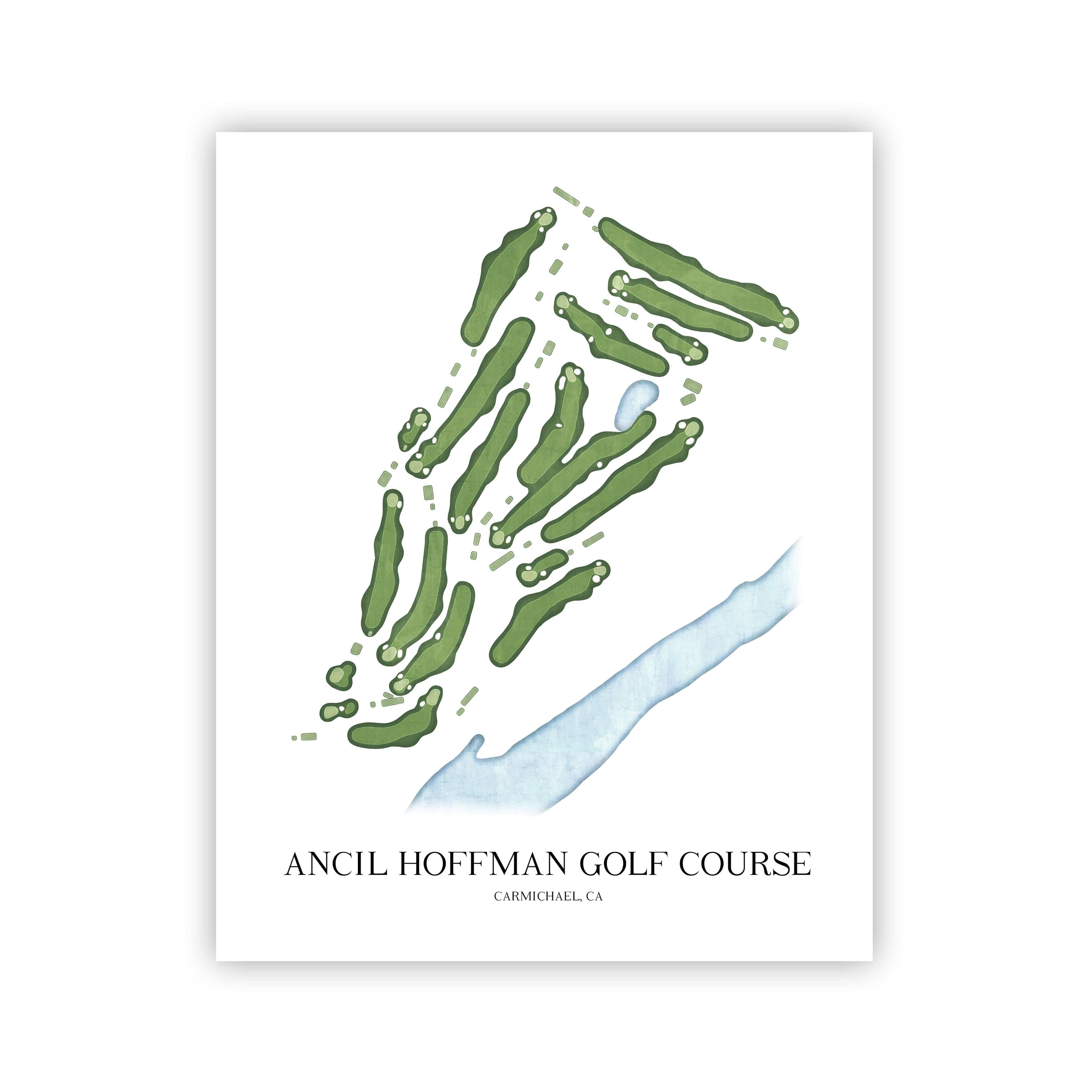 The 19th Hole Golf Shop - Golf Course Prints - Ancil Hoffman Golf Course Golf Course Map Golf Map