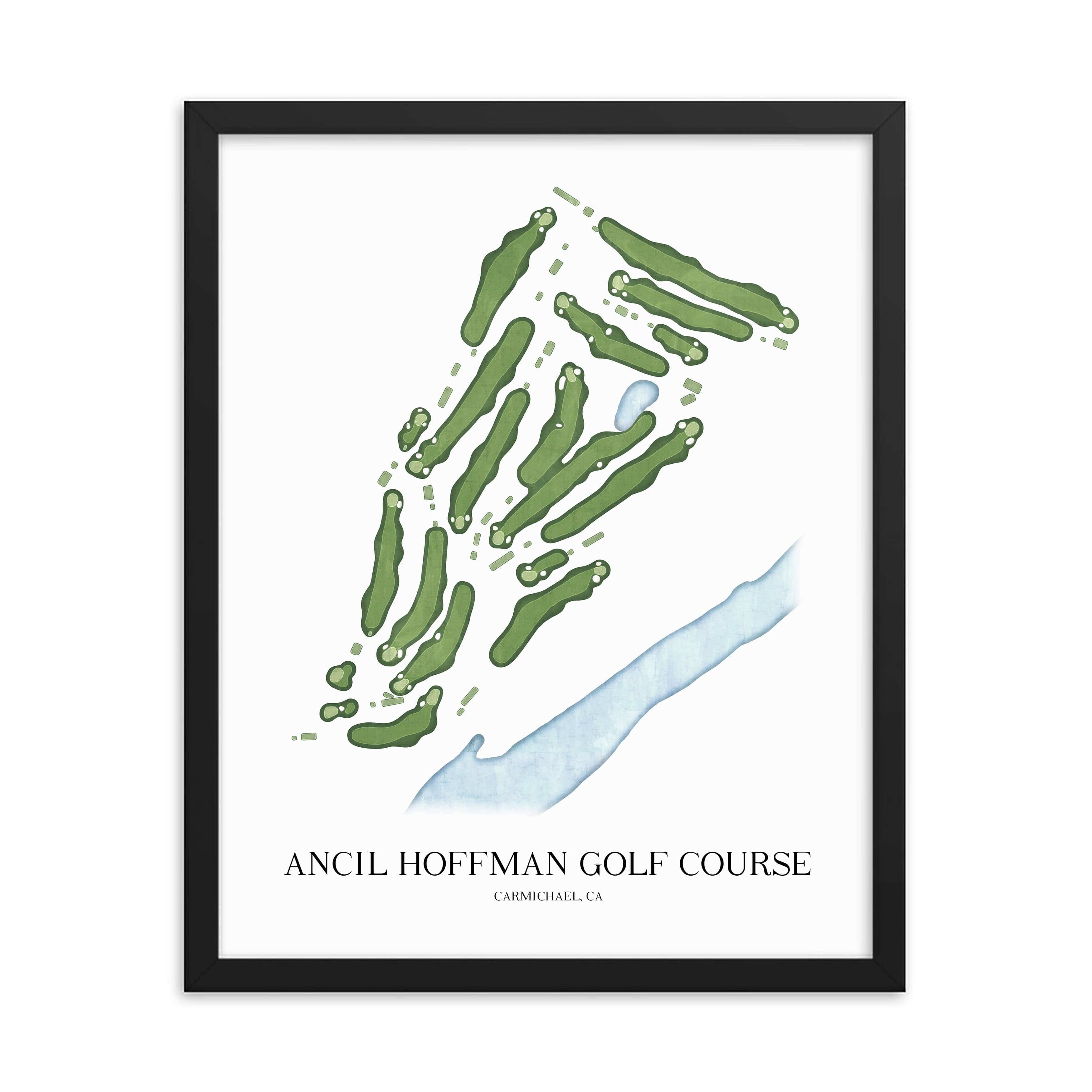 The 19th Hole Golf Shop - Golf Course Prints - Ancil Hoffman Golf Course Golf Course Map Golf Map