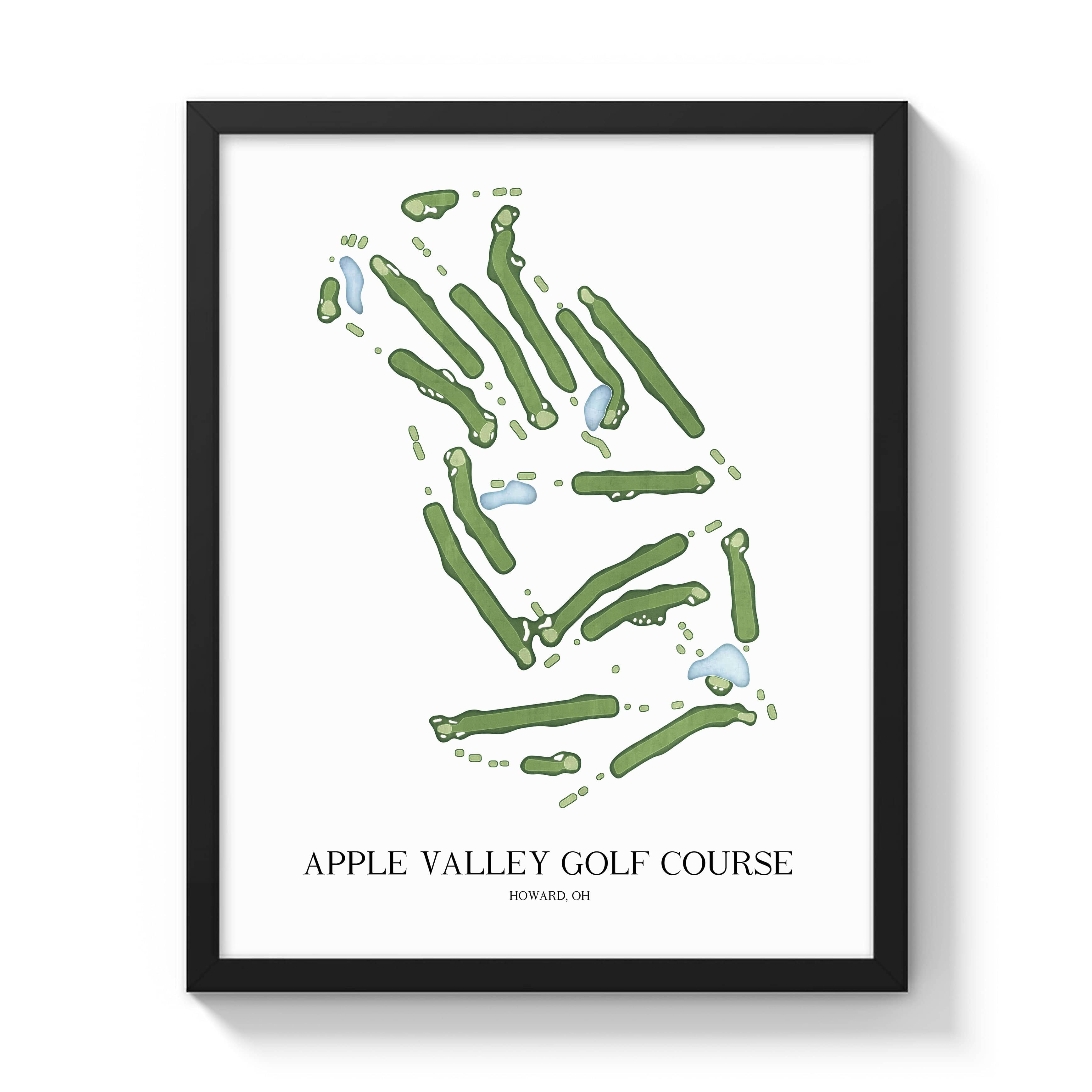 The 19th Hole Golf Shop - Golf Course Prints - Apple Valley Golf Course Golf Course Map Golf Map