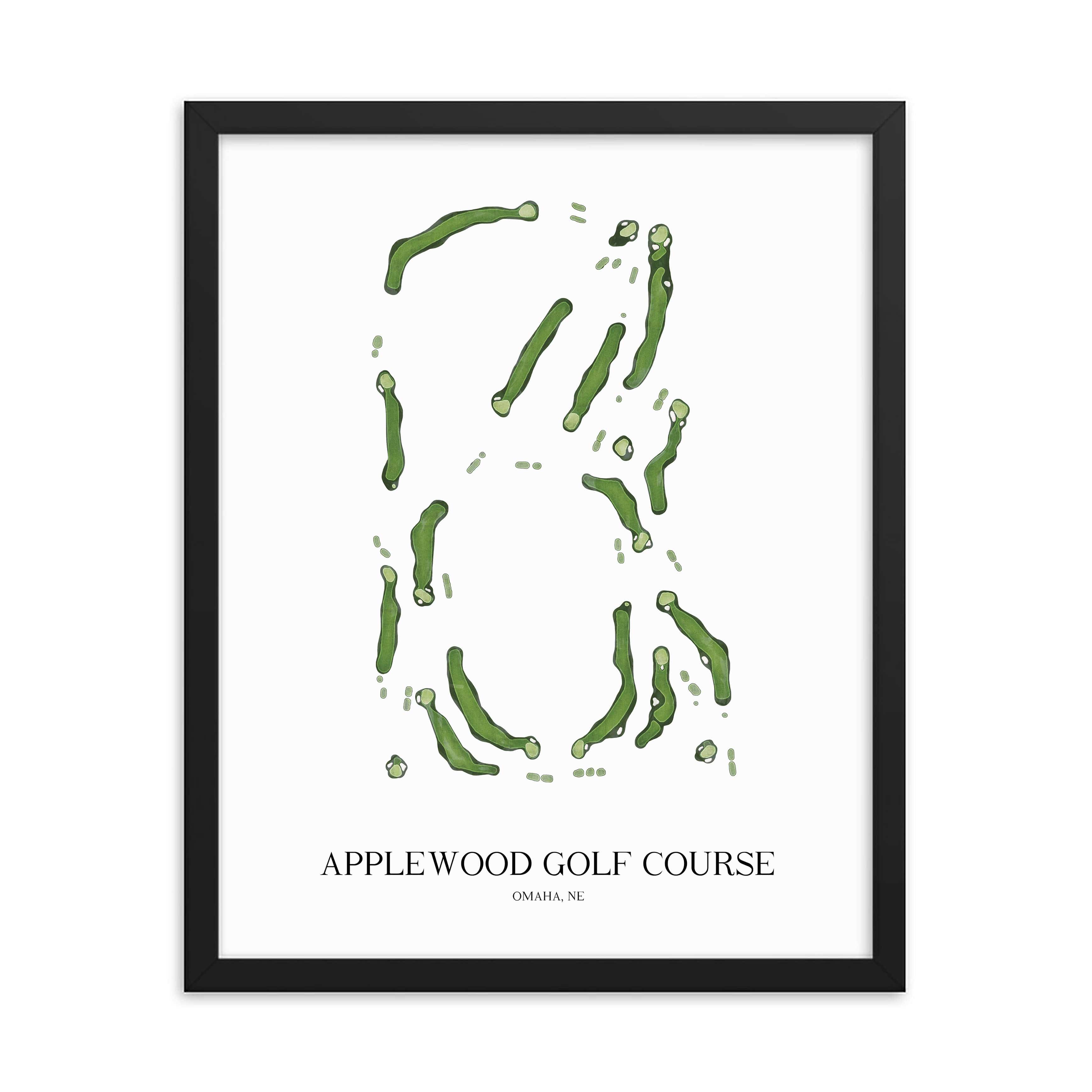 The 19th Hole Golf Shop - Golf Course Prints - Applewood Golf Course Golf Course Map Golf Map