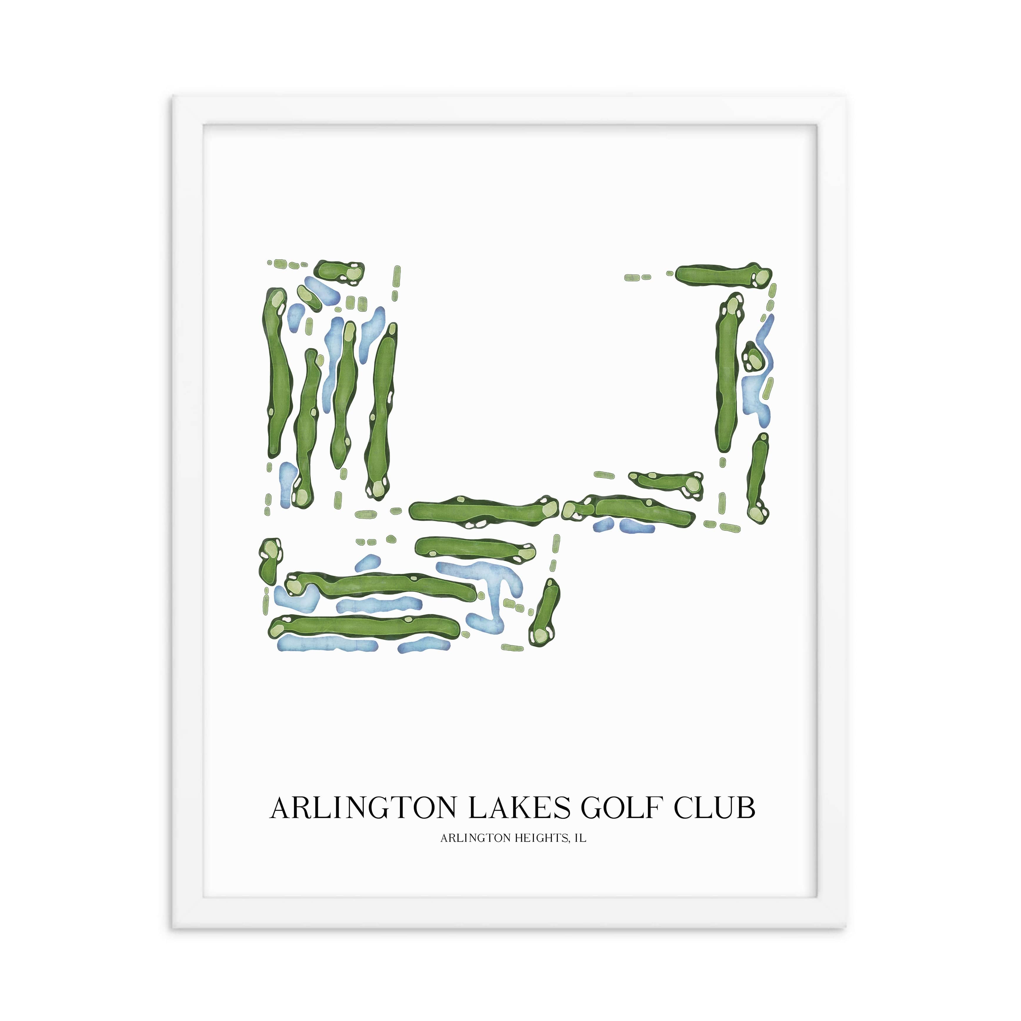The 19th Hole Golf Shop - Golf Course Prints - Arlington Lakes Golf Club Golf Course Map Golf Map