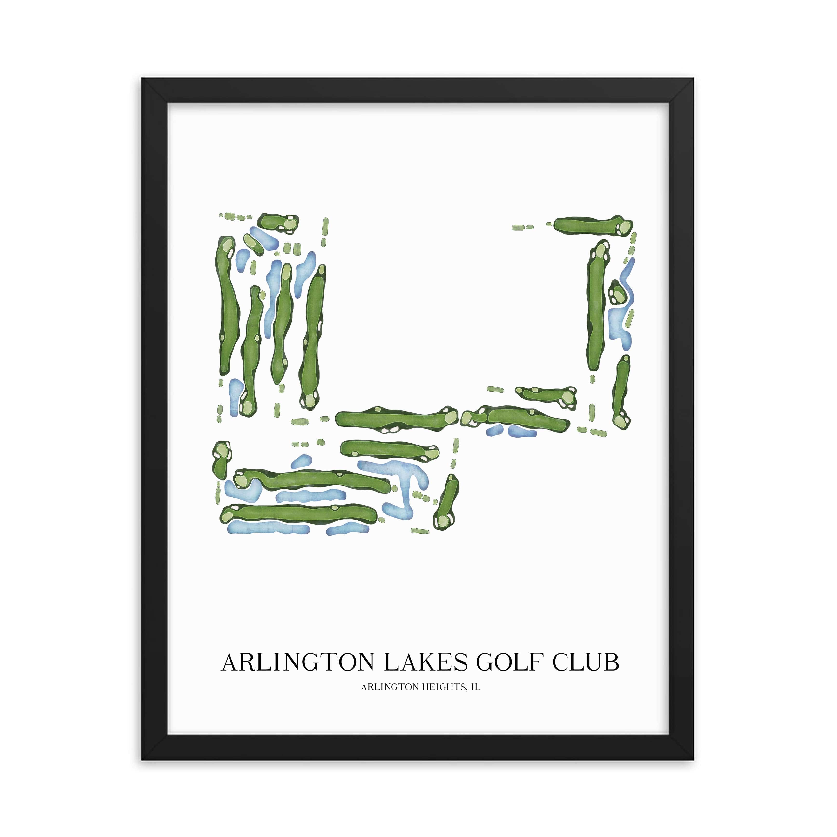 The 19th Hole Golf Shop - Golf Course Prints - Arlington Lakes Golf Club Golf Course Map Golf Map