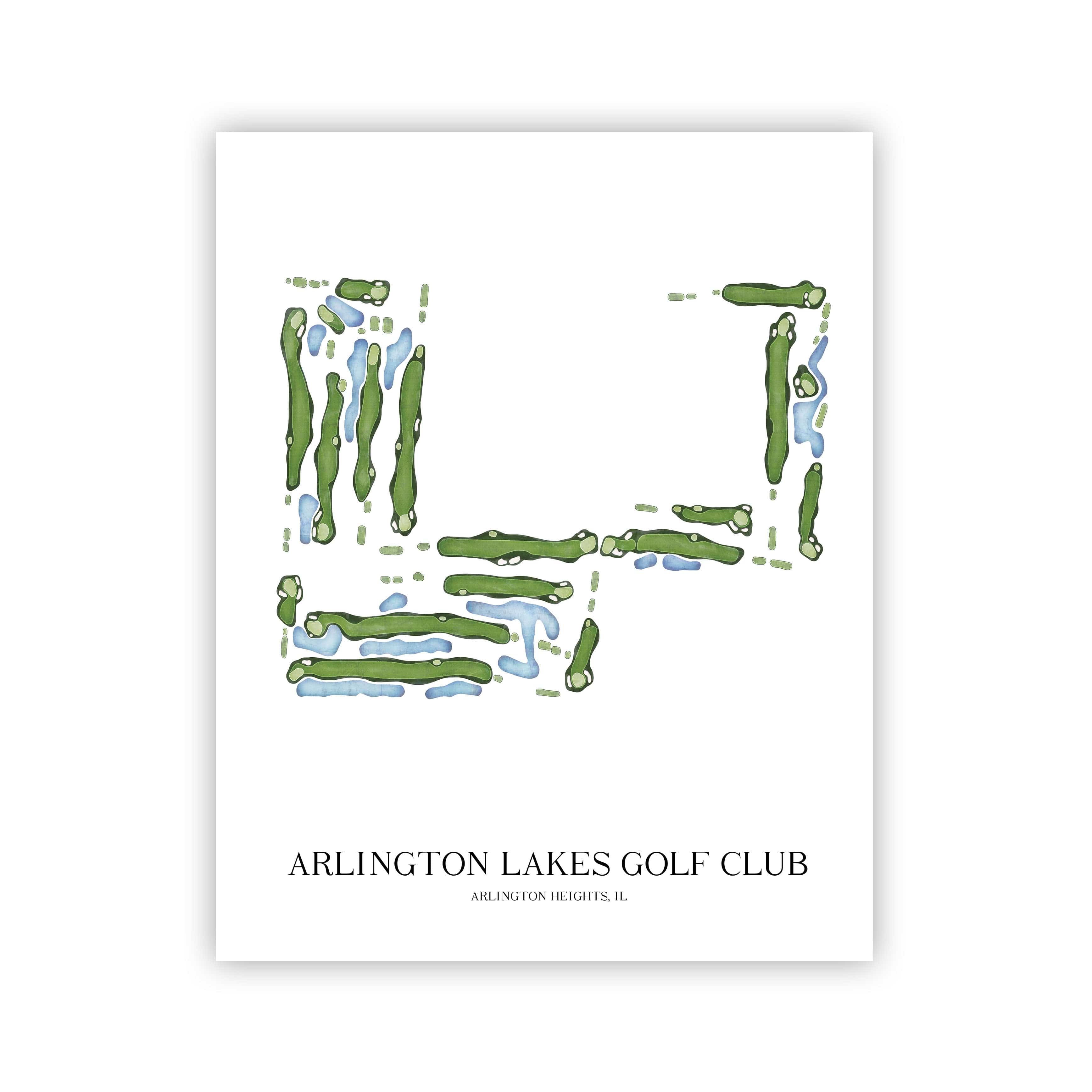 The 19th Hole Golf Shop - Golf Course Prints - Arlington Lakes Golf Club Golf Course Map Golf Map