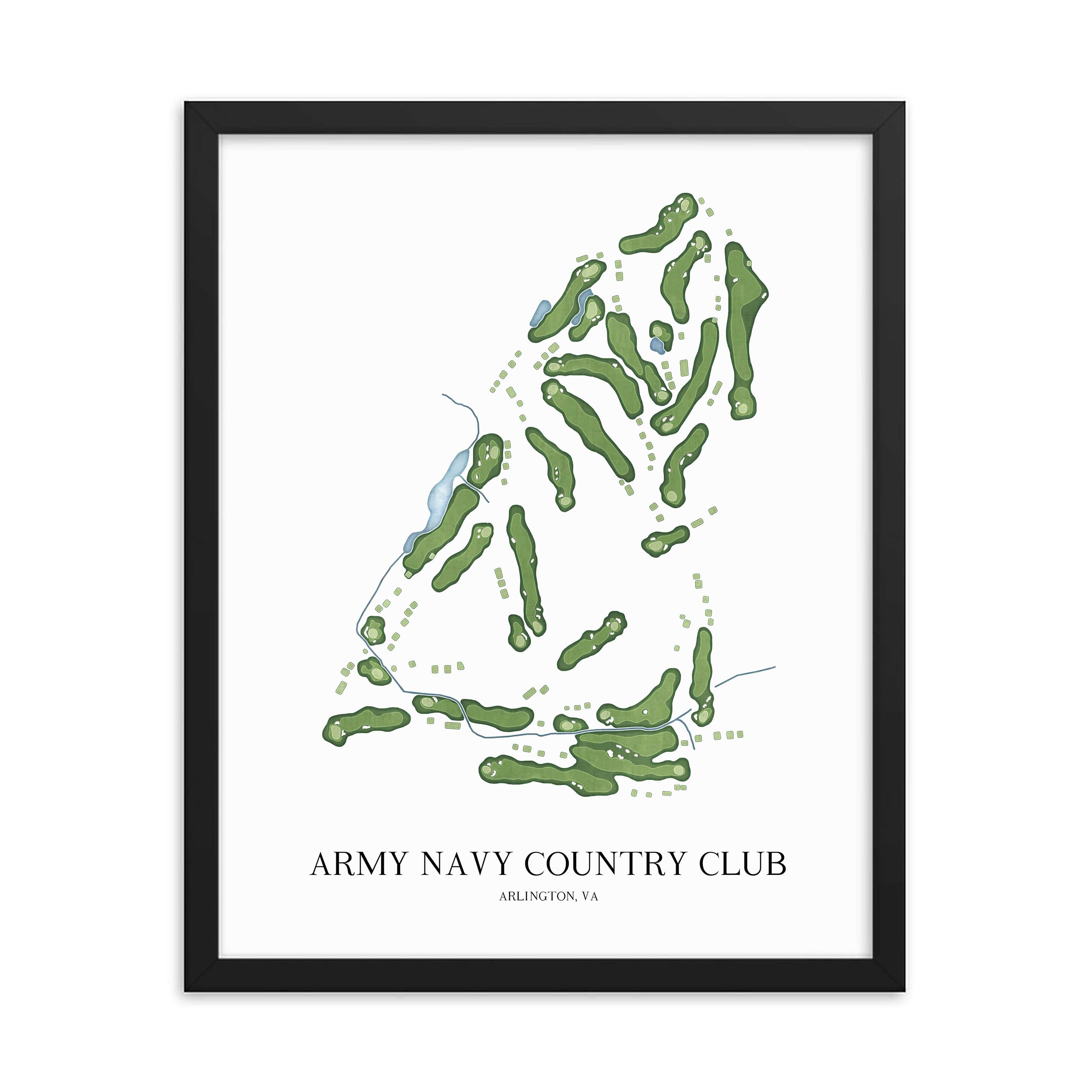 The 19th Hole Golf Shop - Golf Course Prints - Army Navy Country Club - Arlington Golf Course Map Golf Map