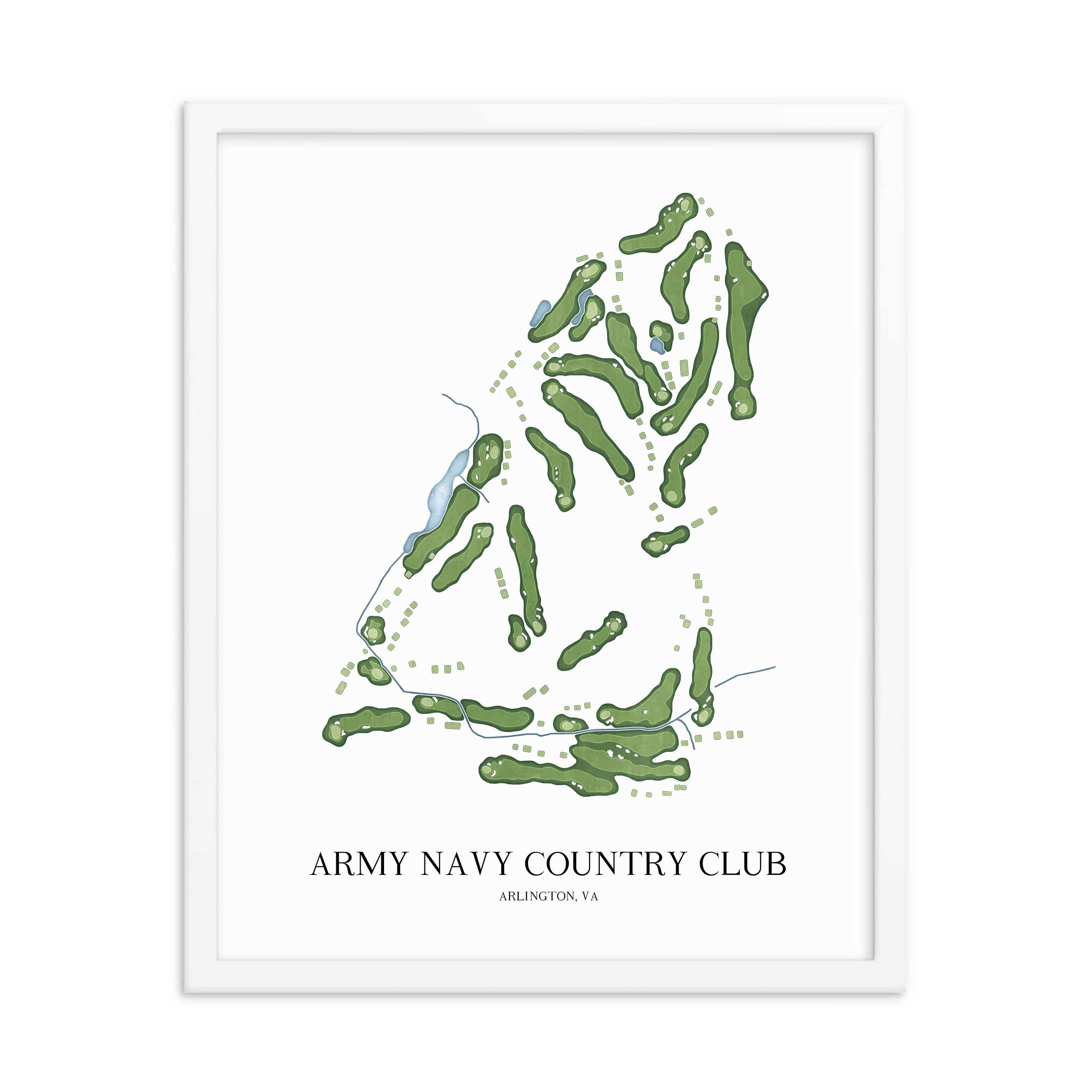 The 19th Hole Golf Shop - Golf Course Prints - Army Navy Country Club - Arlington Golf Course Map Golf Map
