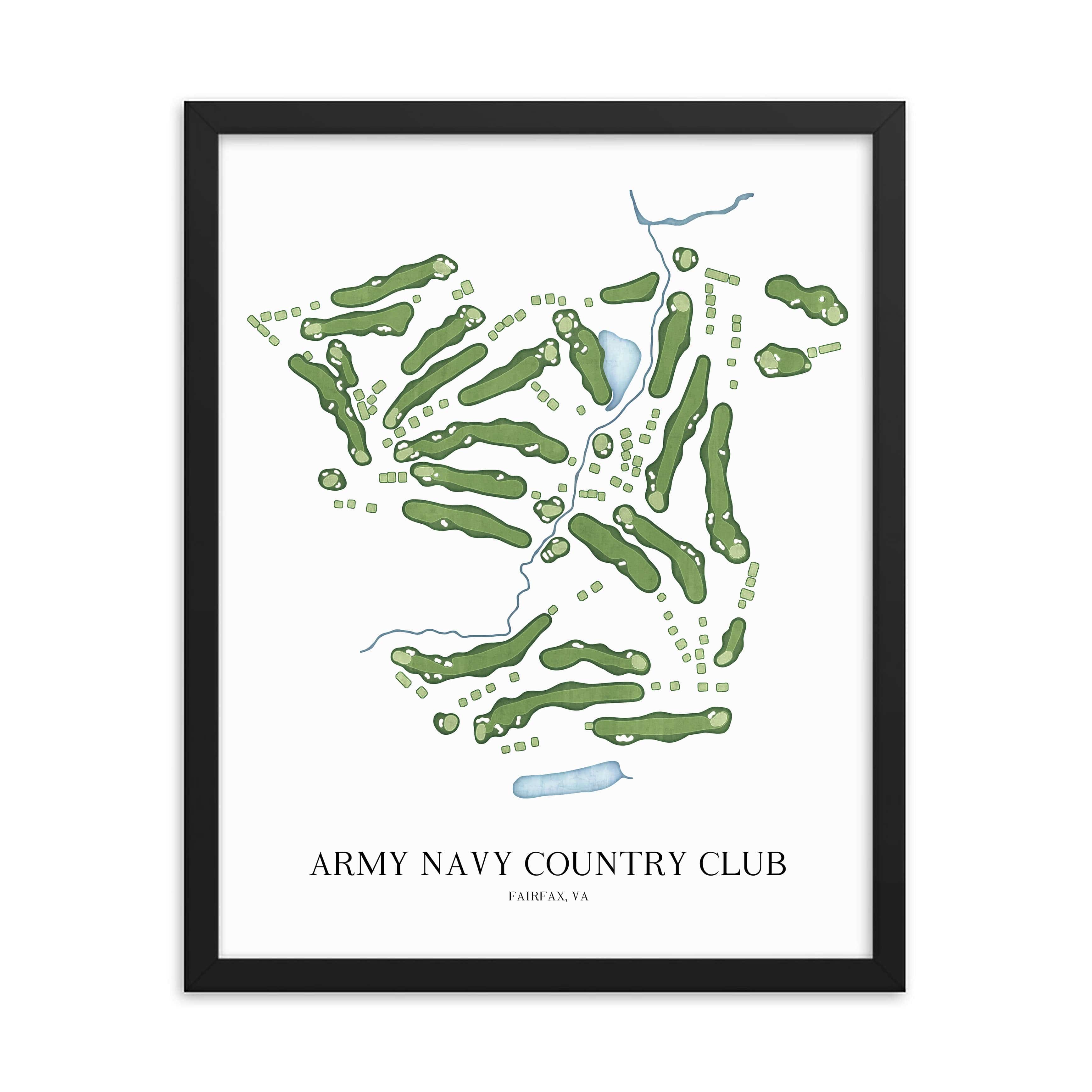The 19th Hole Golf Shop - Golf Course Prints - Army Navy Country Club - Fairfax Golf Course Map Golf Map
