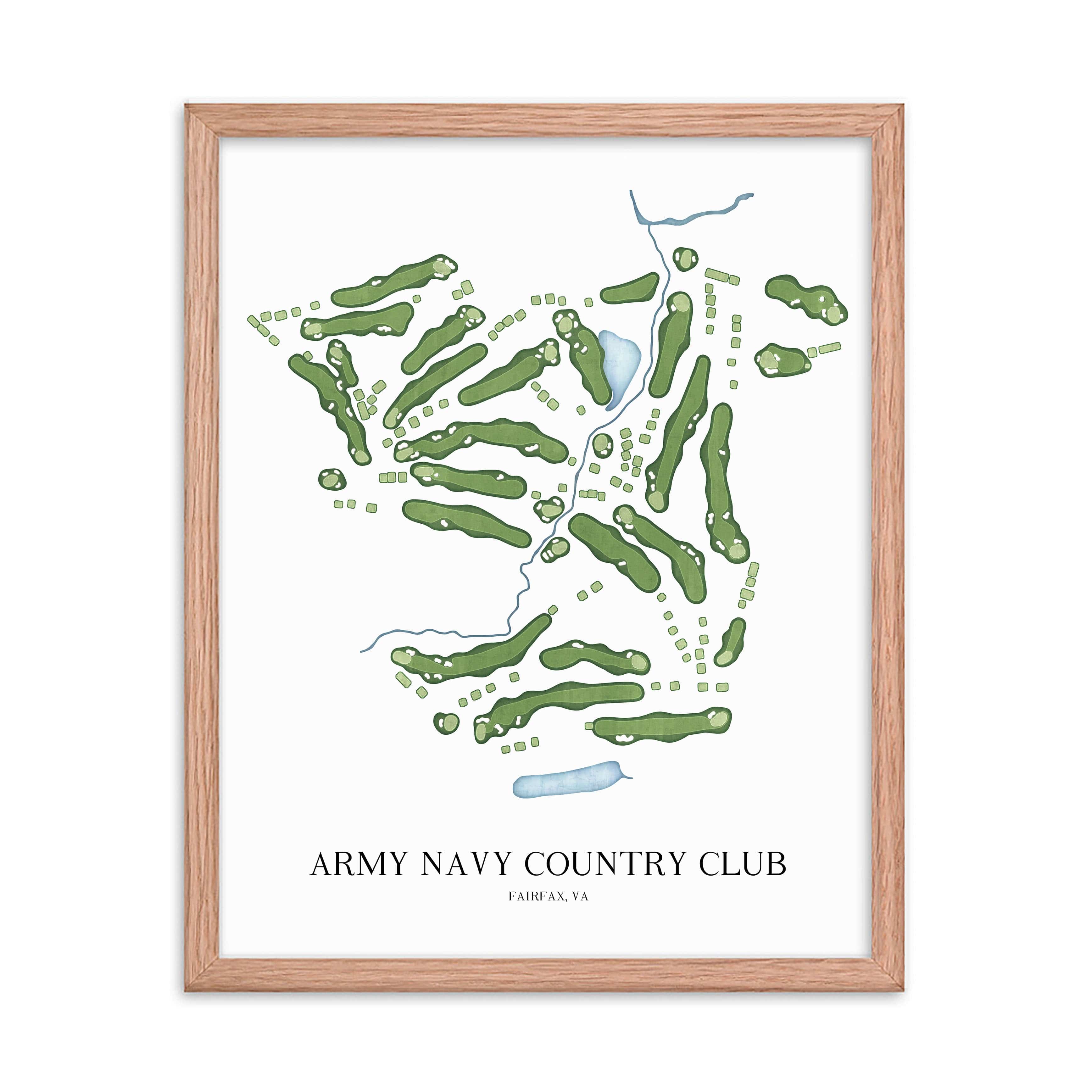 The 19th Hole Golf Shop - Golf Course Prints - Army Navy Country Club - Fairfax Golf Course Map Golf Map