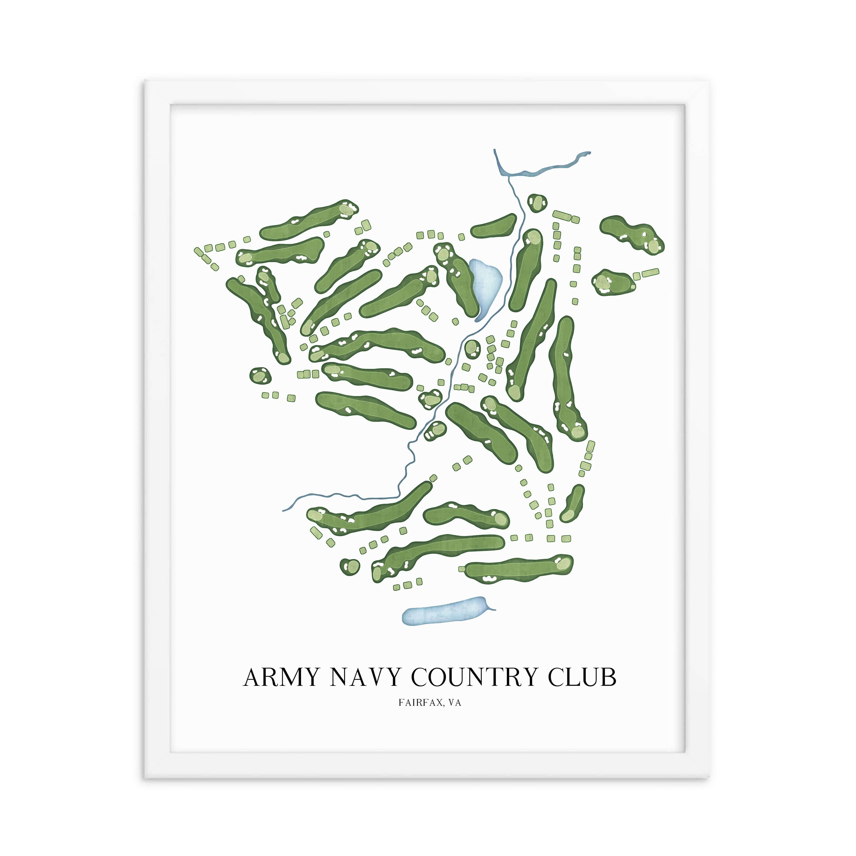 The 19th Hole Golf Shop - Golf Course Prints - Army Navy Country Club - Fairfax Golf Course Map Golf Map