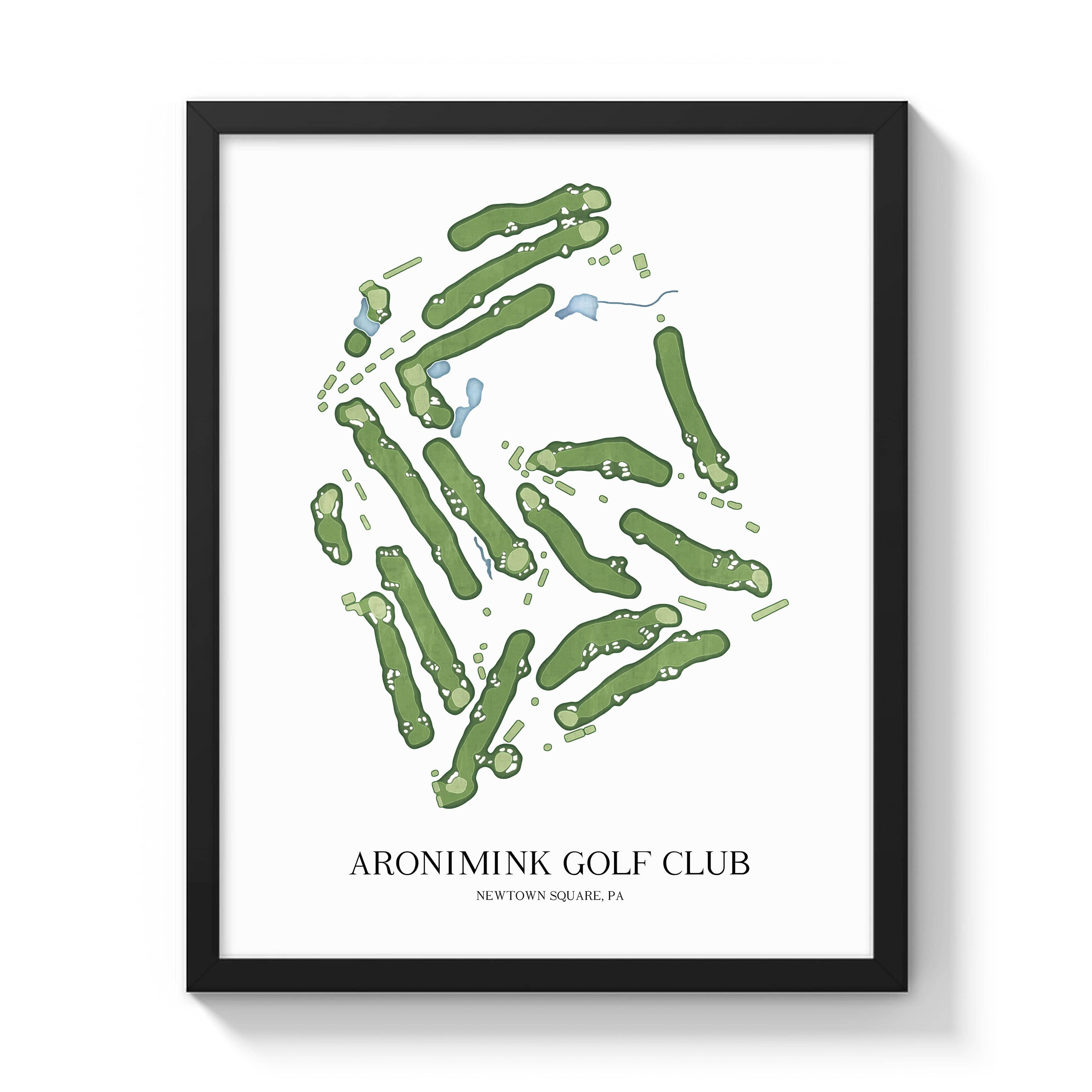 The 19th Hole Golf Shop - Golf Course Prints - Aronimink Golf Club Golf Course Map Golf Map