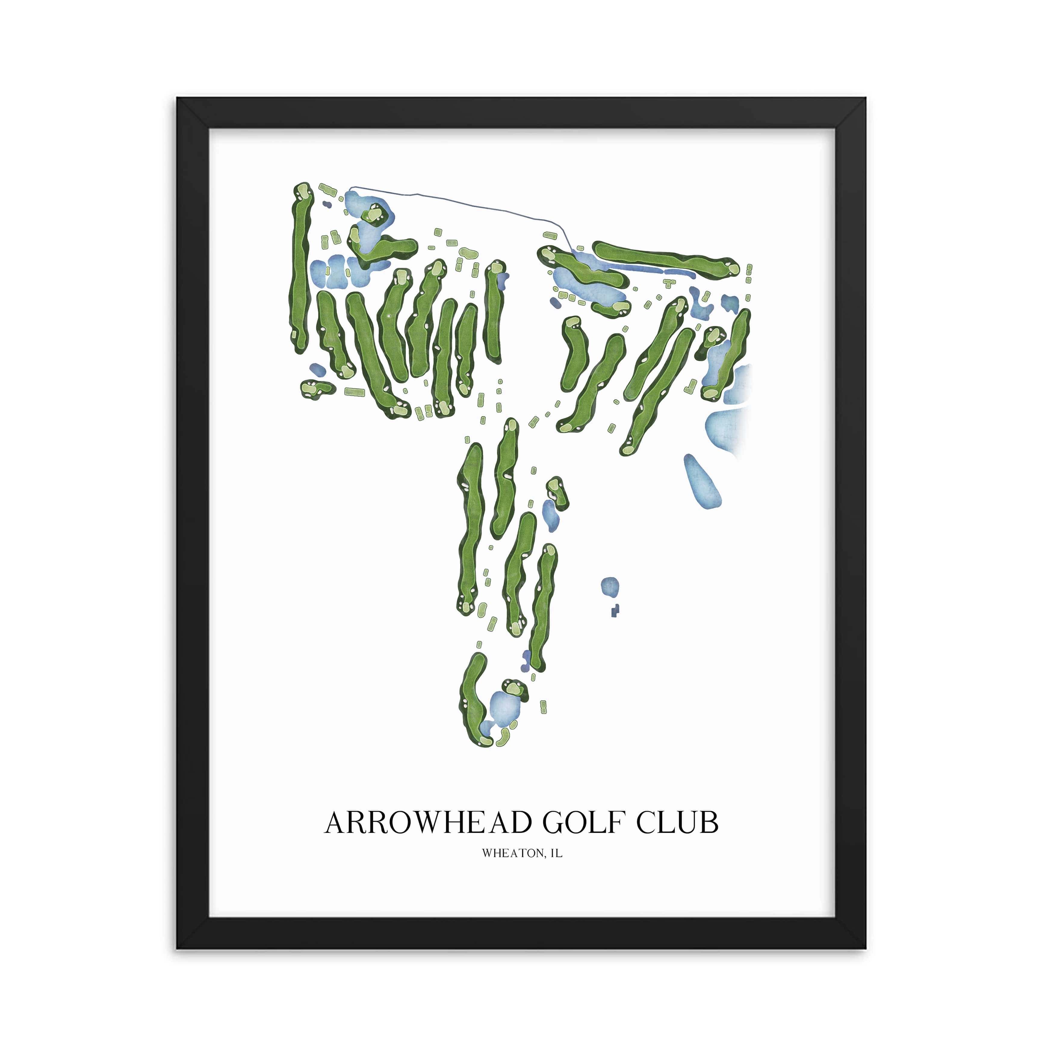 The 19th Hole Golf Shop - Golf Course Prints - Arrowhead Golf Club Golf Course Map Golf Map