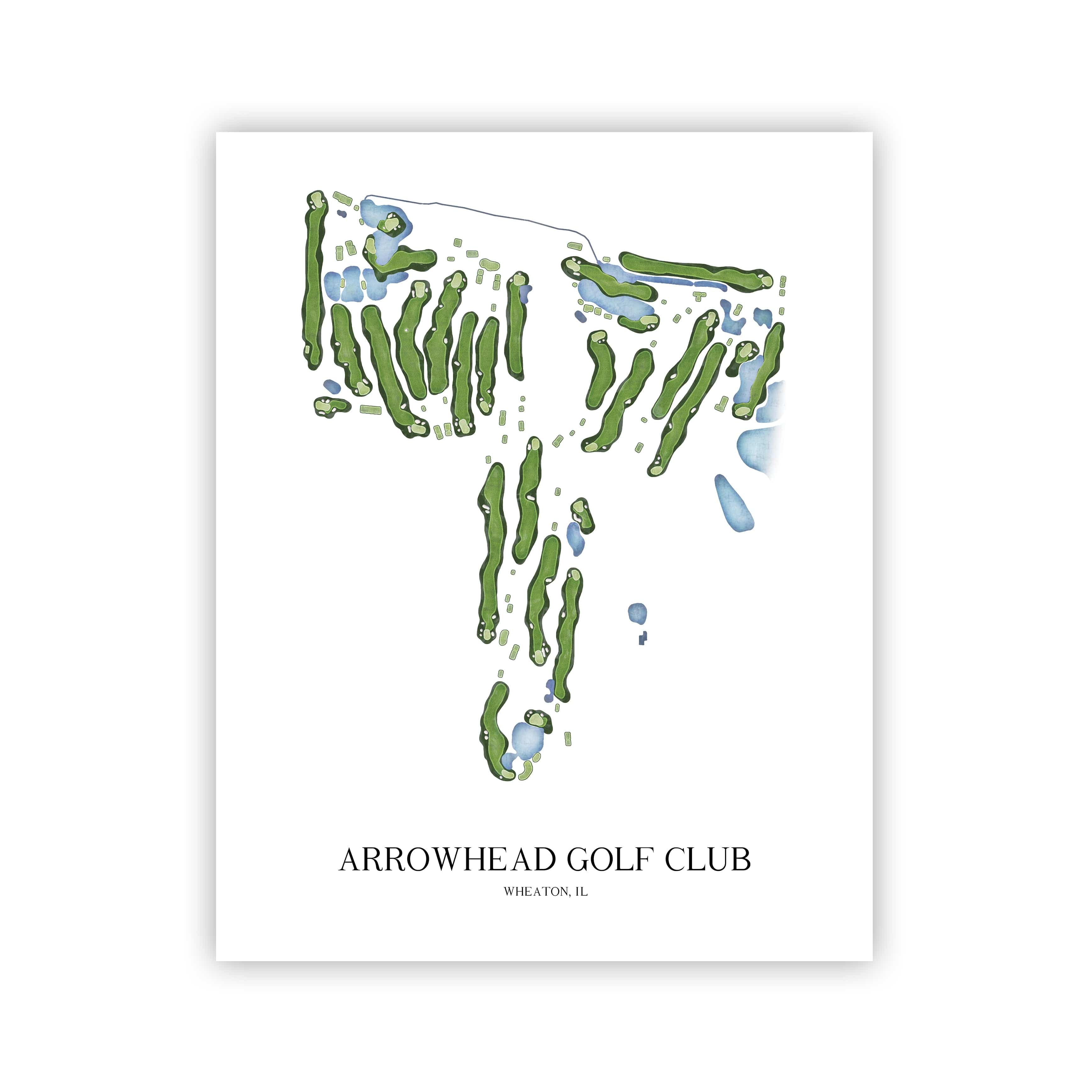 The 19th Hole Golf Shop - Golf Course Prints - Arrowhead Golf Club Golf Course Map Golf Map