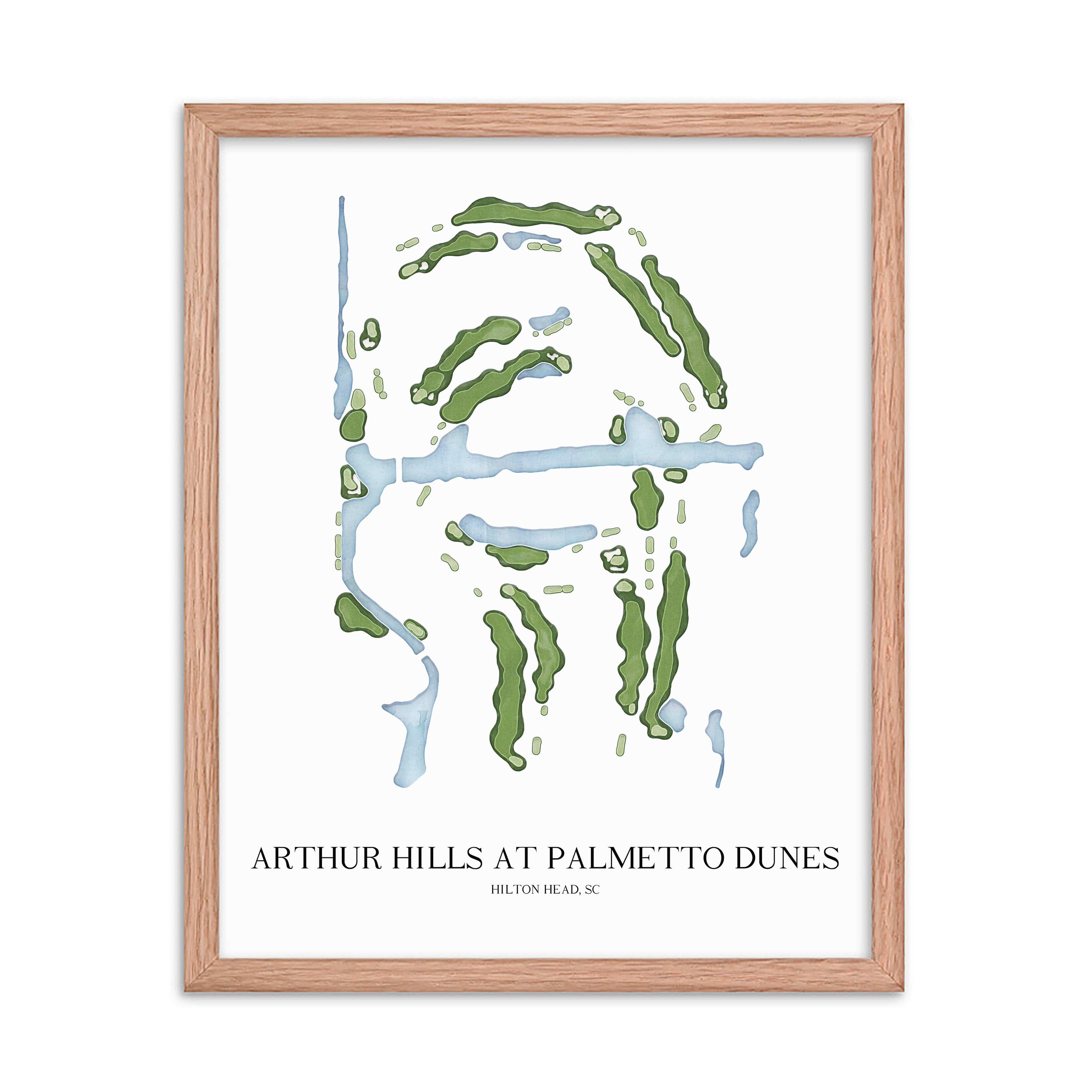 The 19th Hole Golf Shop - Golf Course Prints - Arthur Hills at Palmetto Dunes Golf Course Map Golf Map
