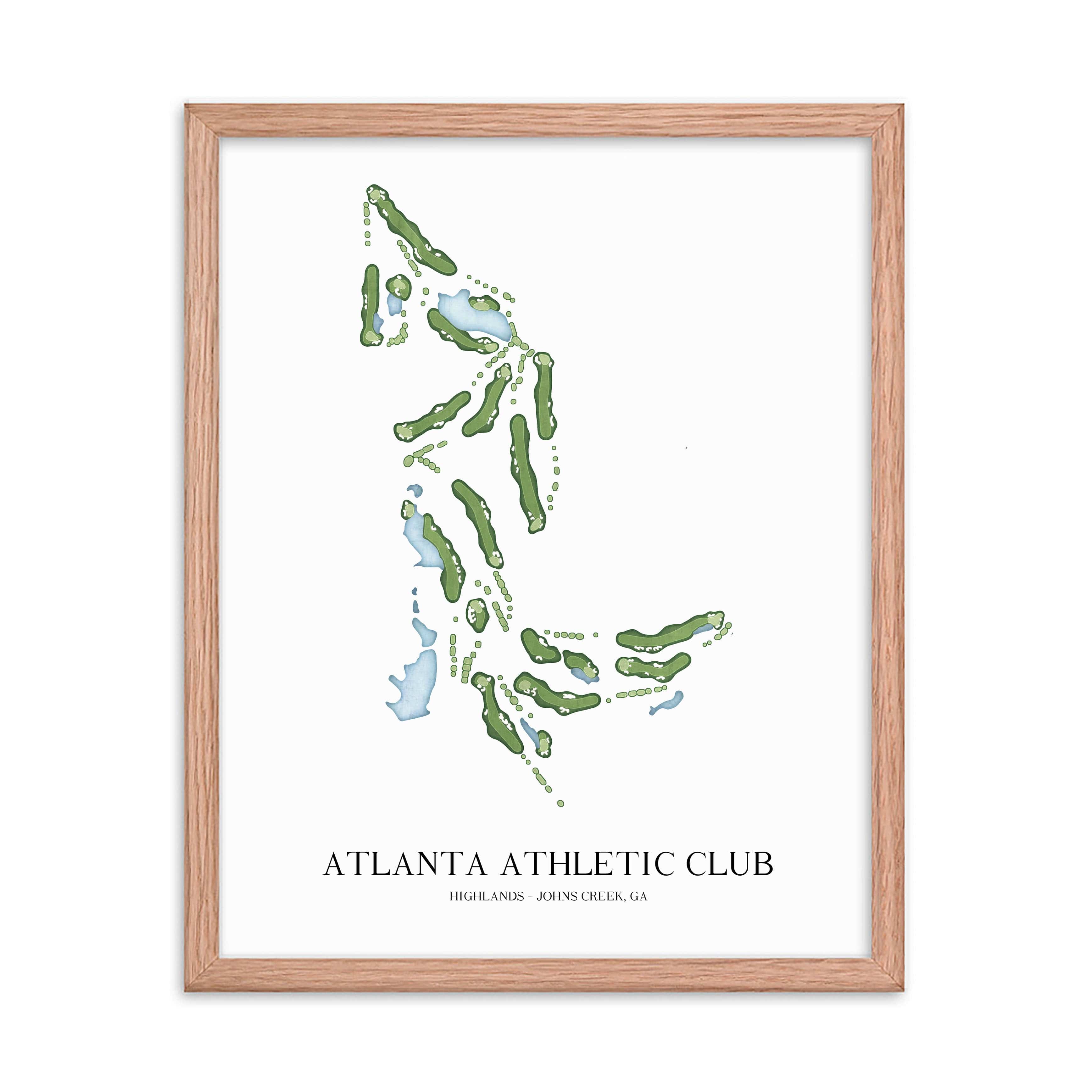 The 19th Hole Golf Shop - Golf Course Prints - Atlanta Athletic Club - Highlands Golf Course Map Golf Map