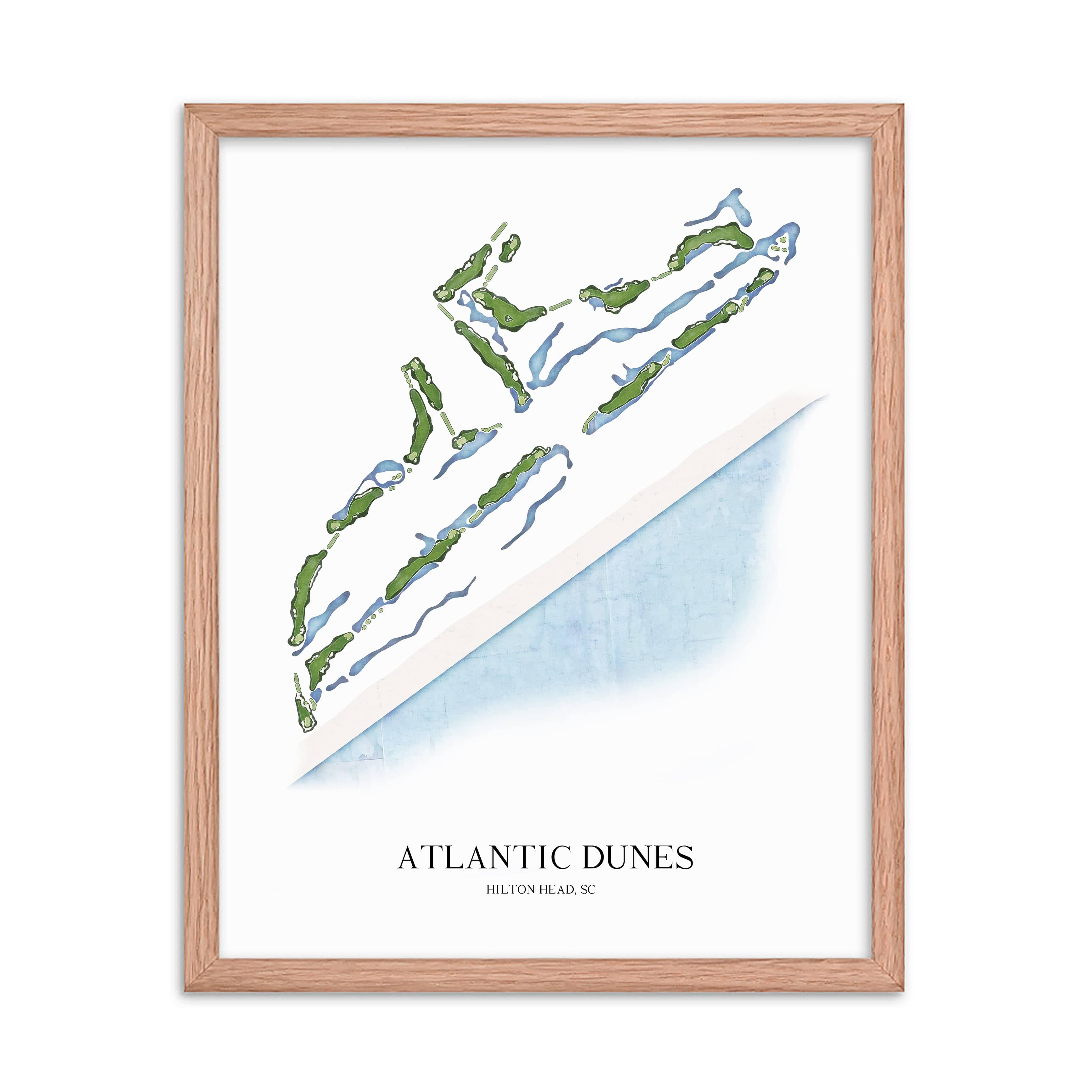 The 19th Hole Golf Shop - Golf Course Prints - Atlantic Dunes Golf Course Map Golf Map