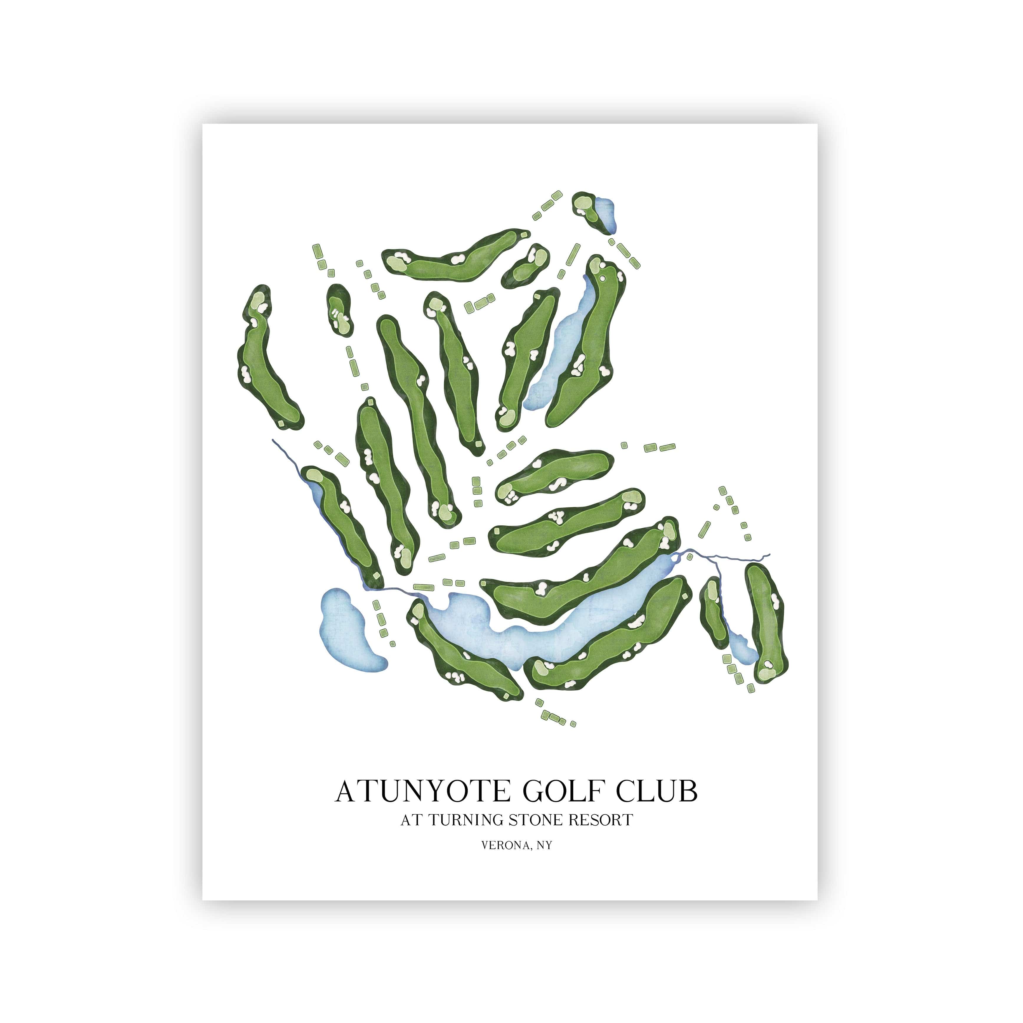 The 19th Hole Golf Shop - Golf Course Prints - Atunyote Golf Club Golf Course Map Golf Map