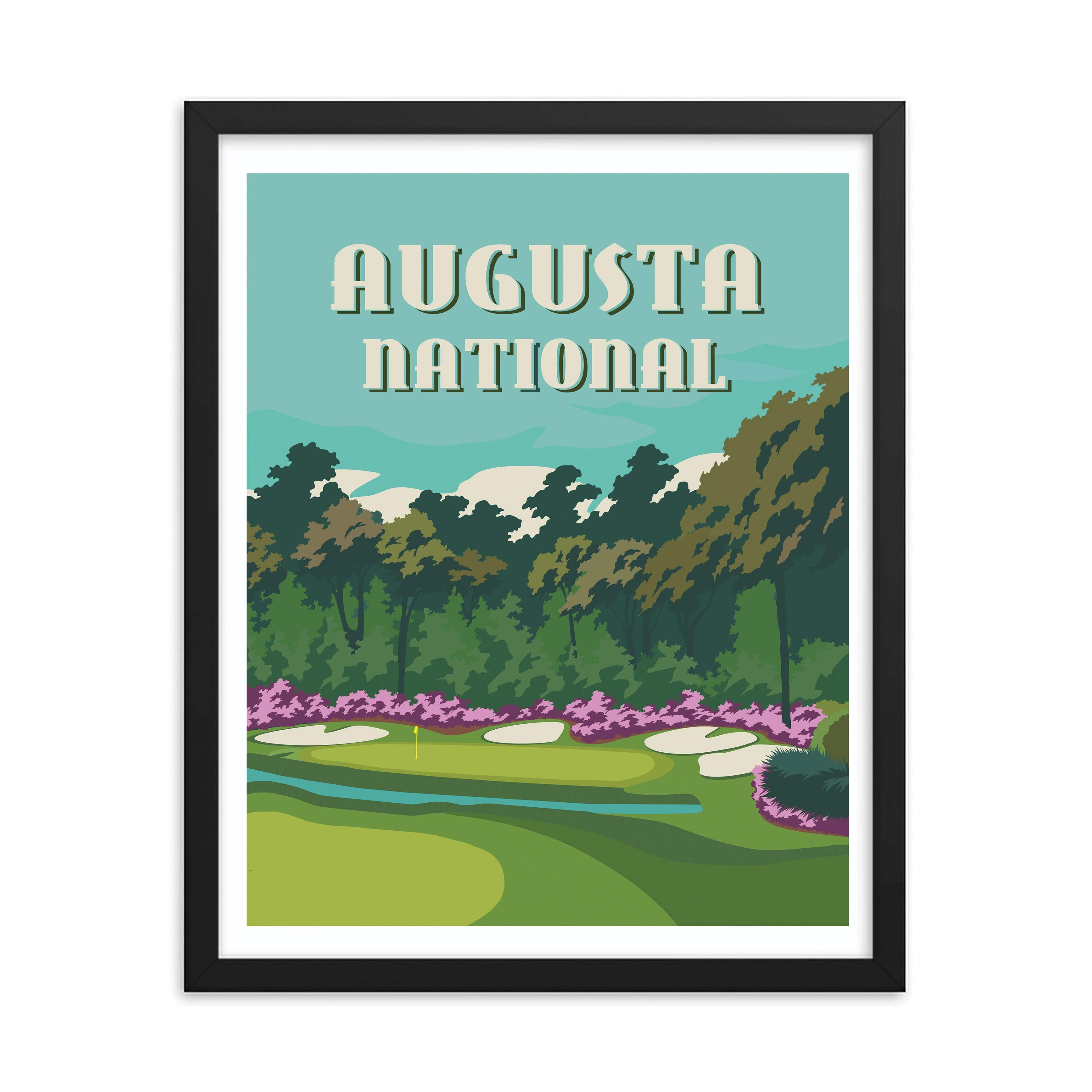 The 19th Hole Golf Shop - Golf Course Prints - Augusta - Amens Corner Golf Course Map Golf Map