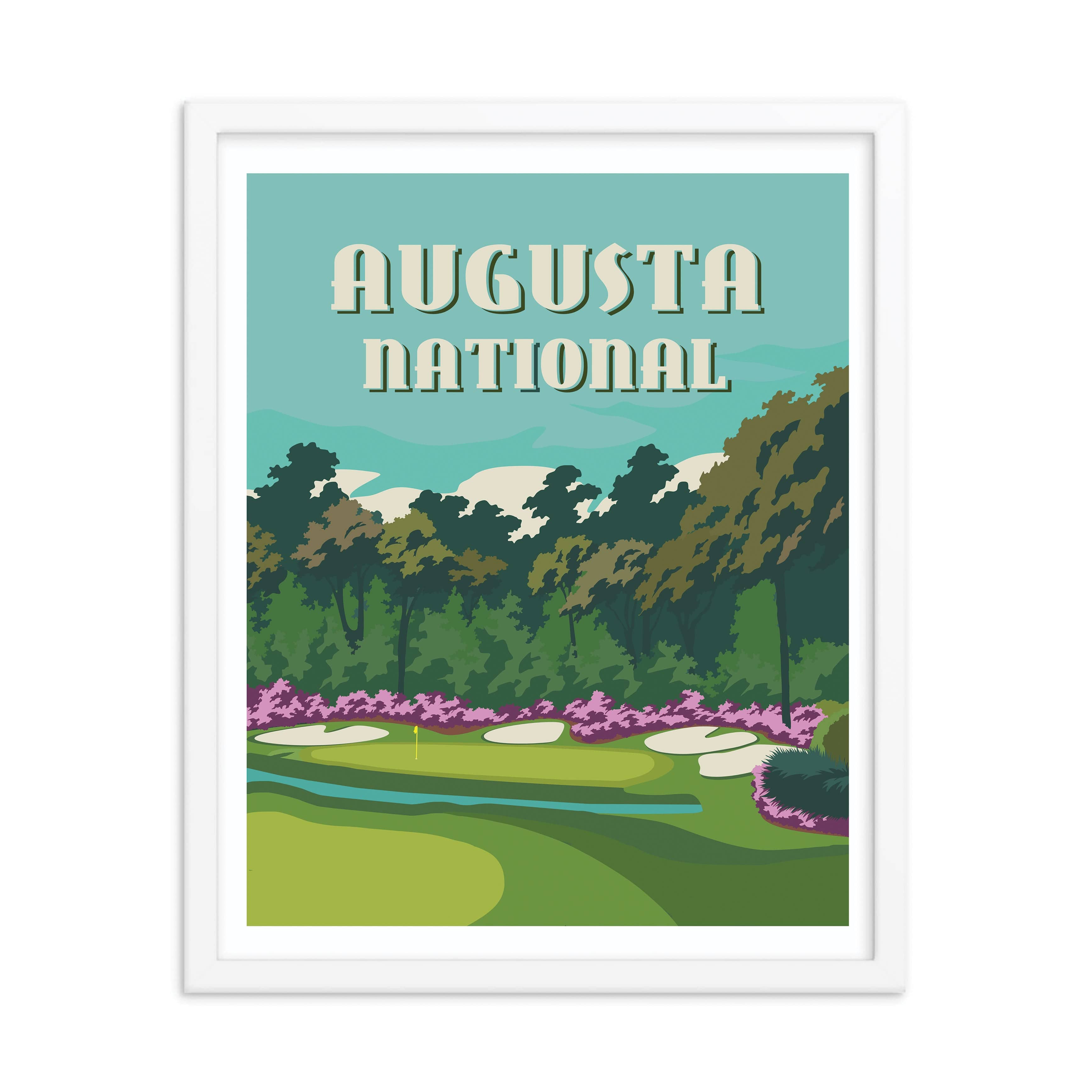 The 19th Hole Golf Shop - Golf Course Prints - Augusta - Amens Corner Golf Course Map Golf Map