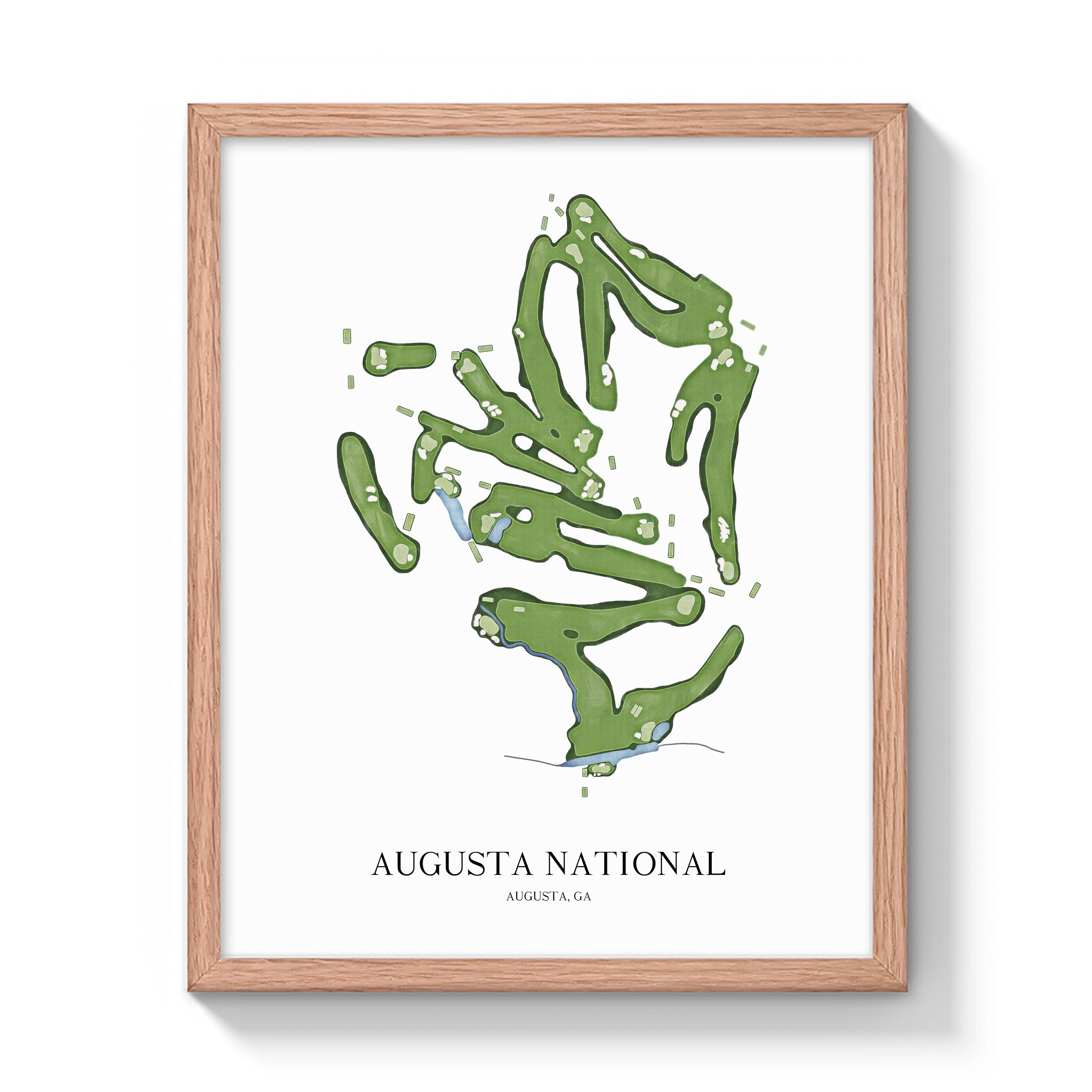 The 19th Hole Golf Shop - Golf Course Prints - Augusta National Golf Course Map Golf Map