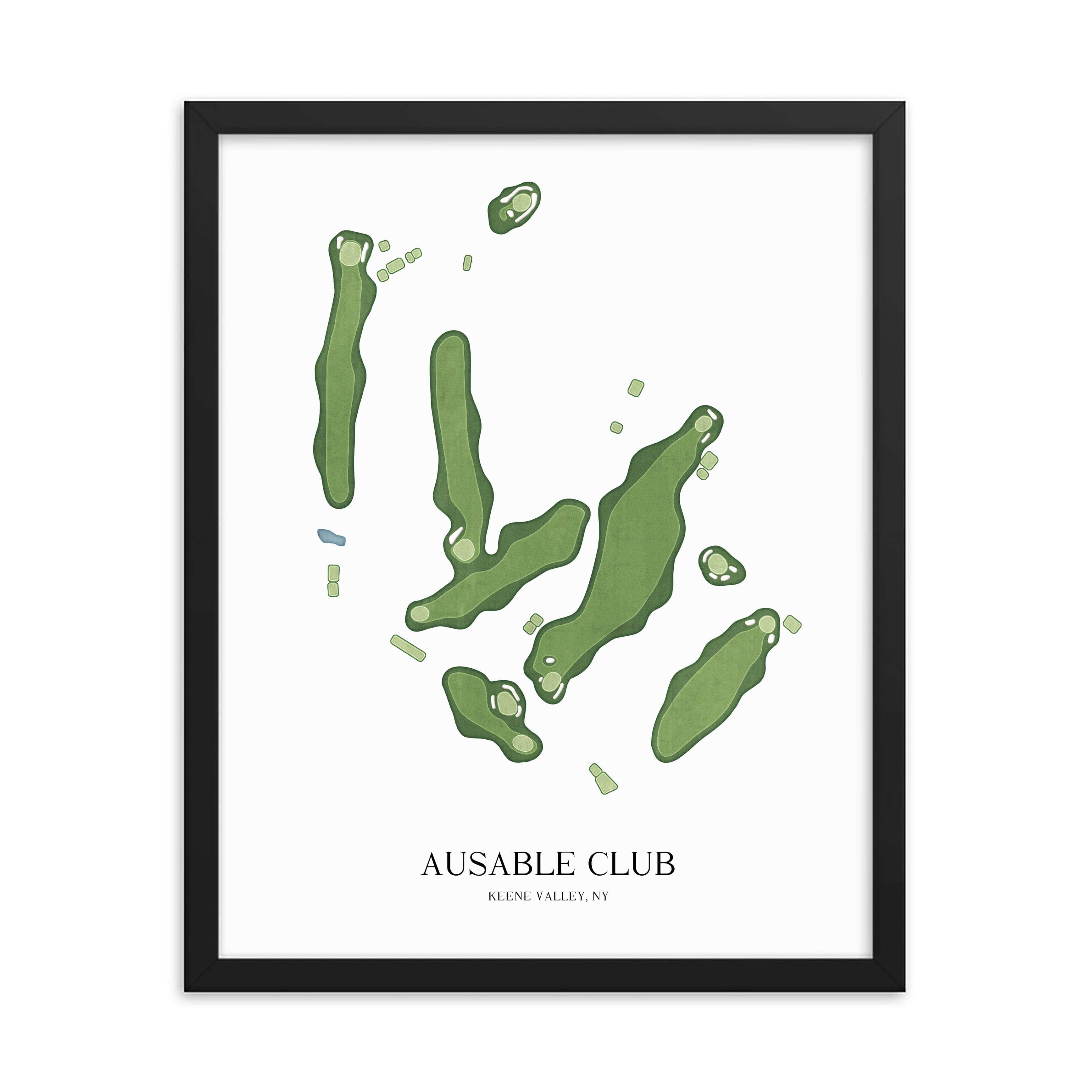 The 19th Hole Golf Shop - Golf Course Prints - Ausable Club Golf Course Map Golf Map