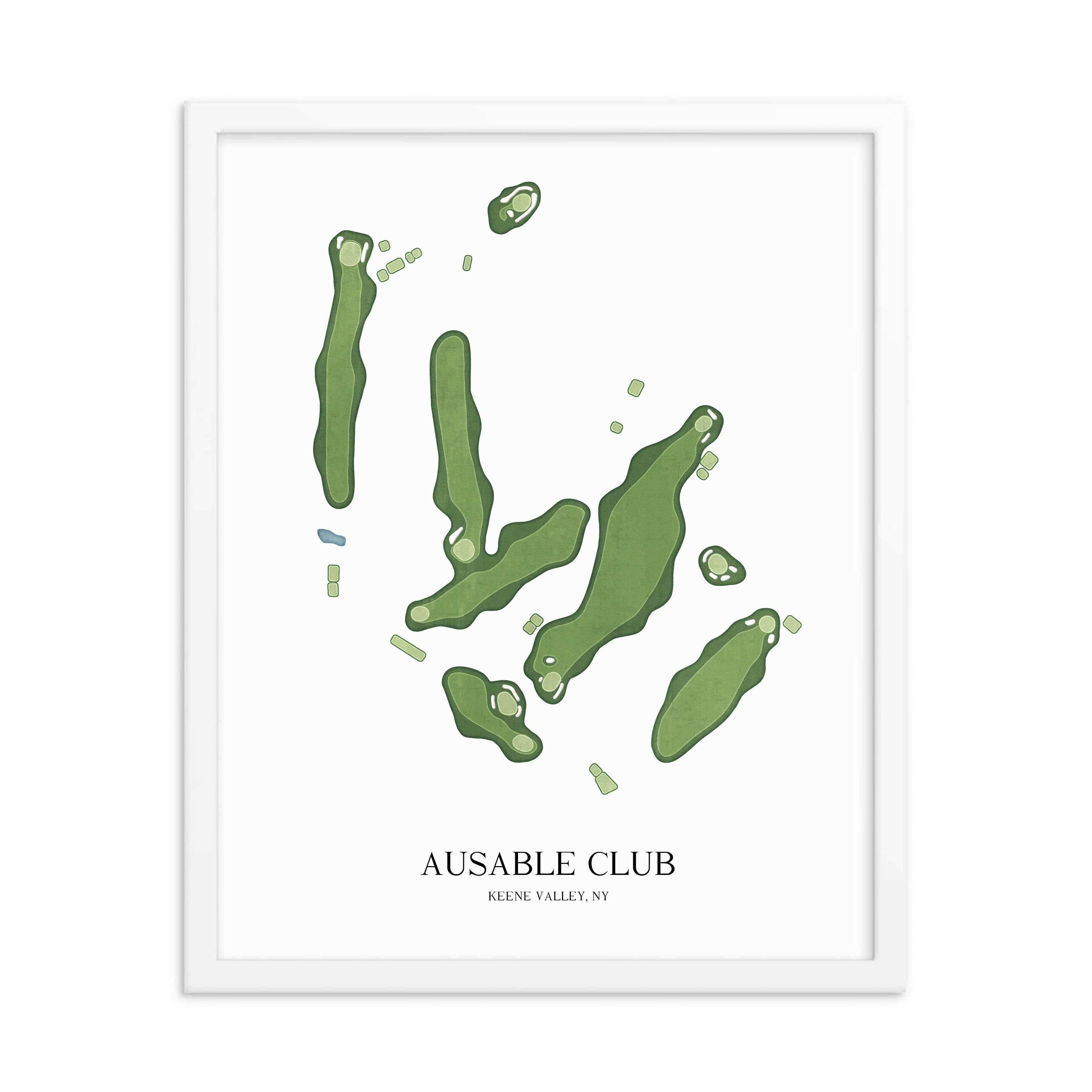 The 19th Hole Golf Shop - Golf Course Prints - Ausable Club Golf Course Map Golf Map