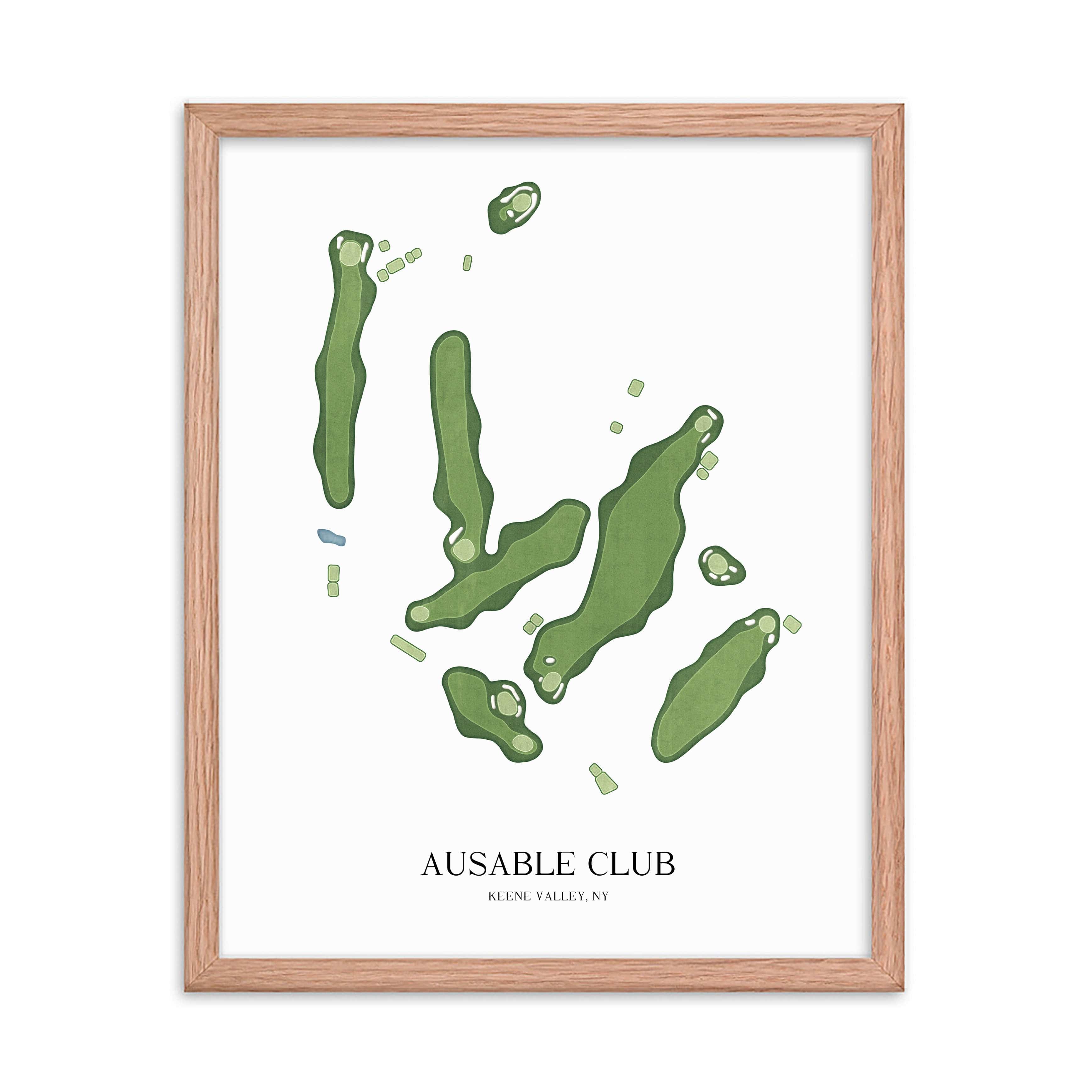 The 19th Hole Golf Shop - Golf Course Prints - Ausable Club Golf Course Map Golf Map