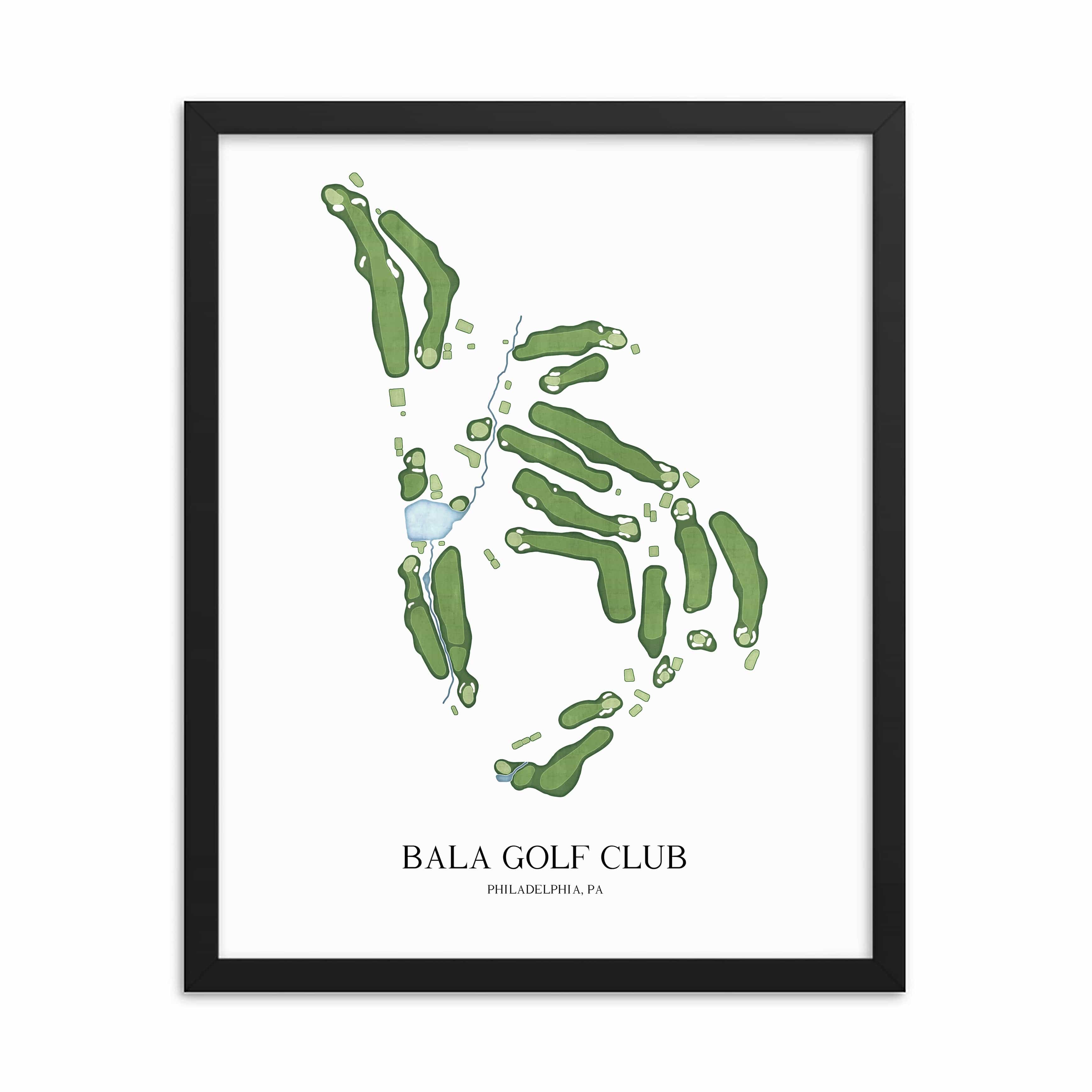 The 19th Hole Golf Shop - Golf Course Prints - Bala Golf Club Golf Course Map Golf Map