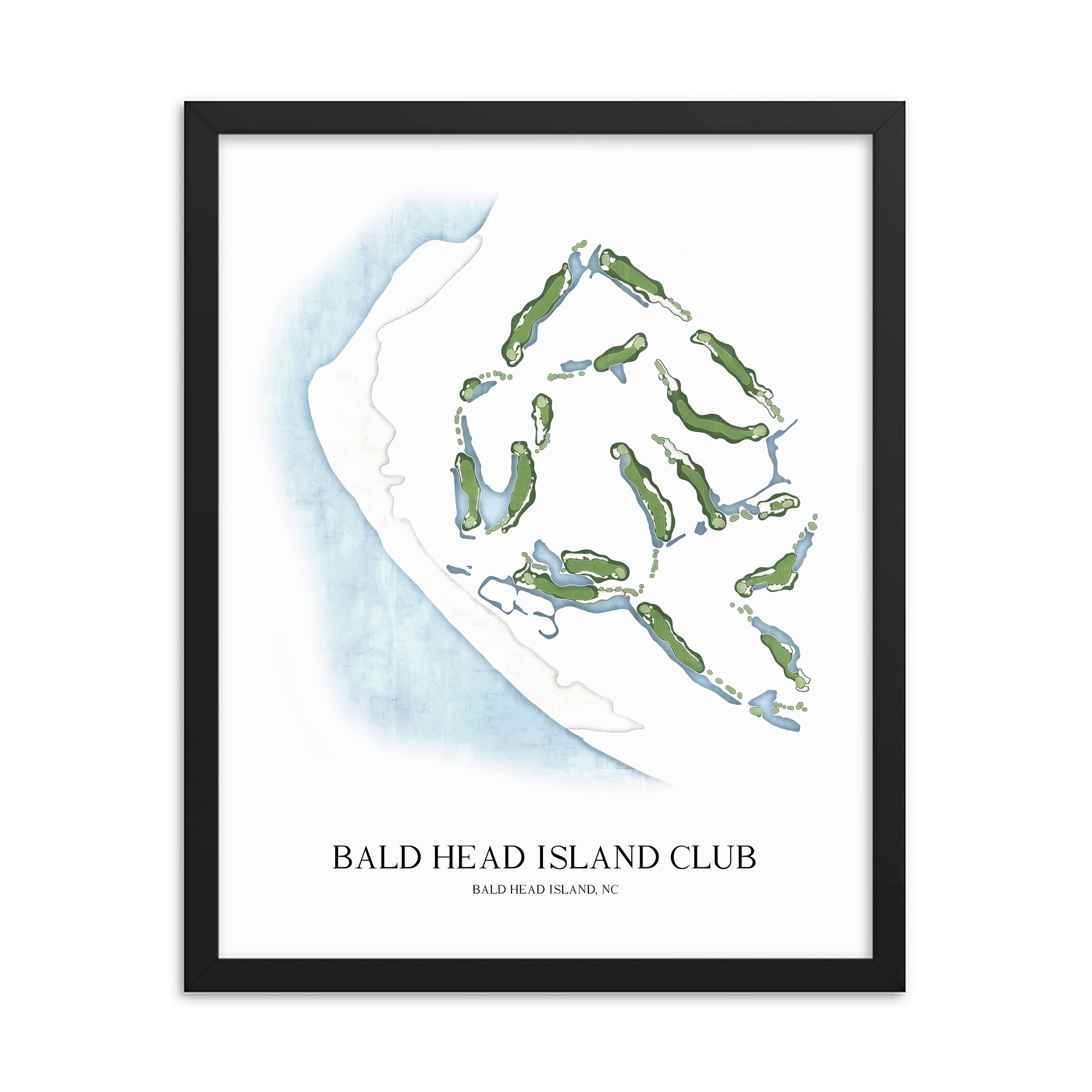 The 19th Hole Golf Shop - Golf Course Prints - Bald Head Island Club Golf Course Map Golf Map