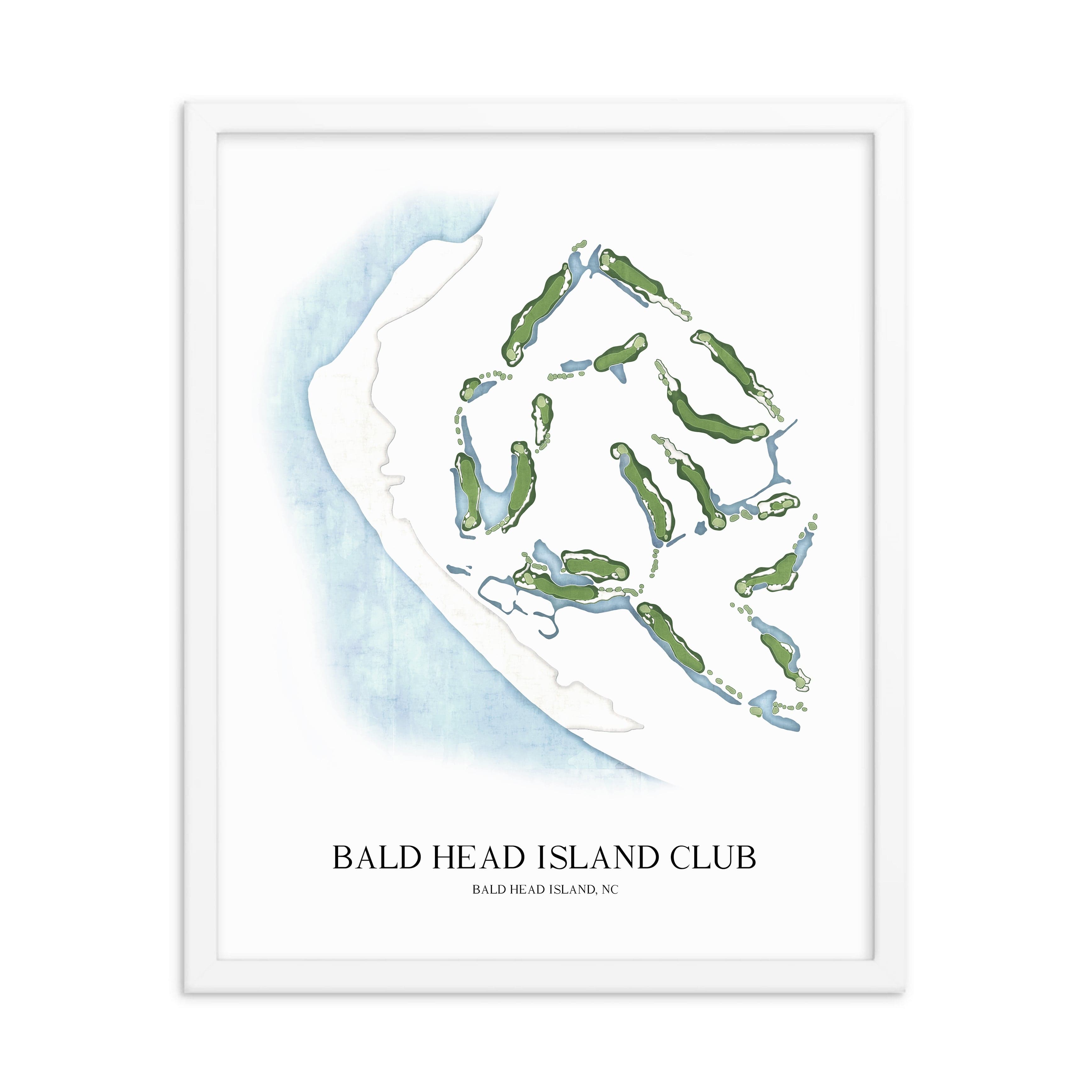 The 19th Hole Golf Shop - Golf Course Prints - Bald Head Island Club Golf Course Map Golf Map