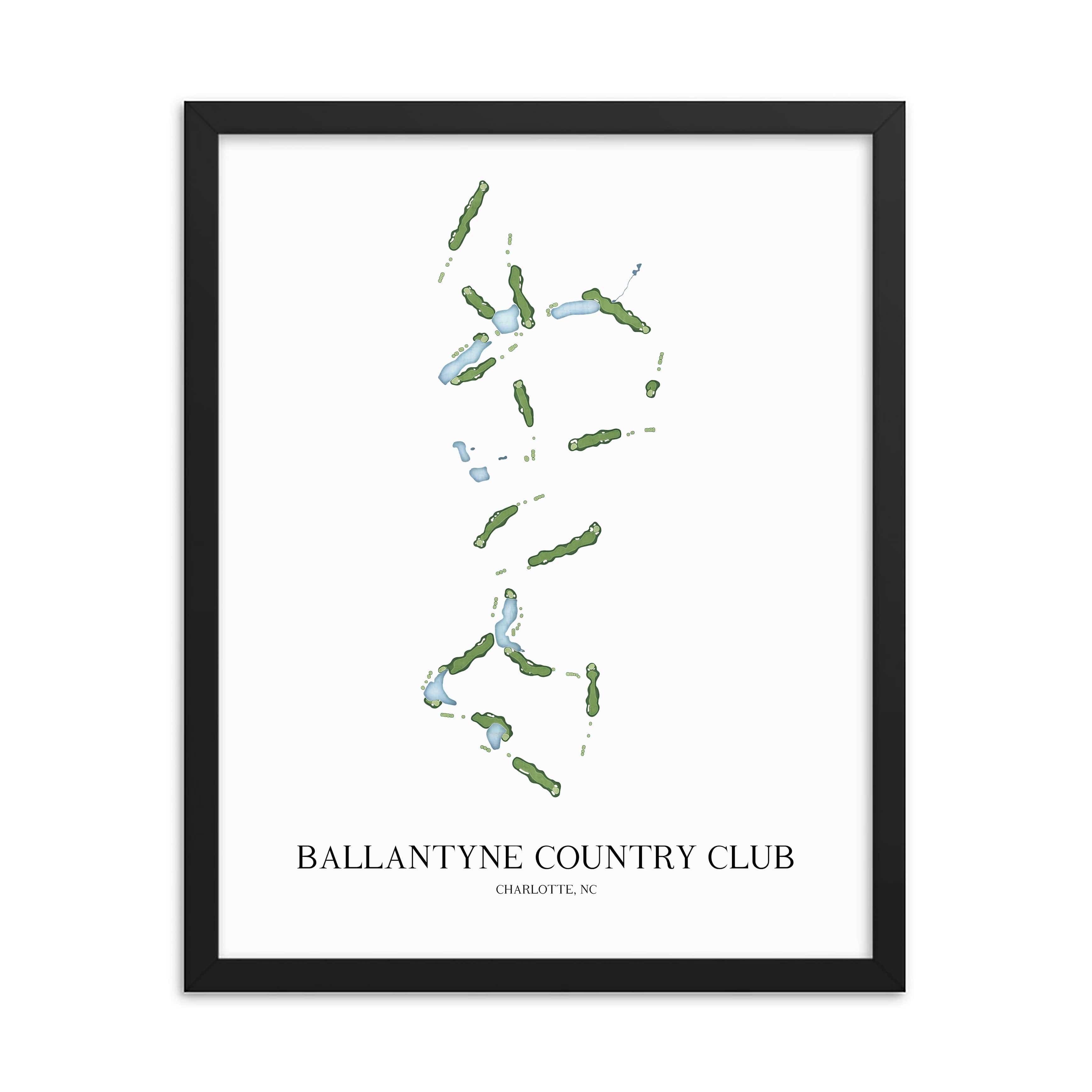 The 19th Hole Golf Shop - Golf Course Prints - Ballantyne Country Club Golf Course Map Golf Map
