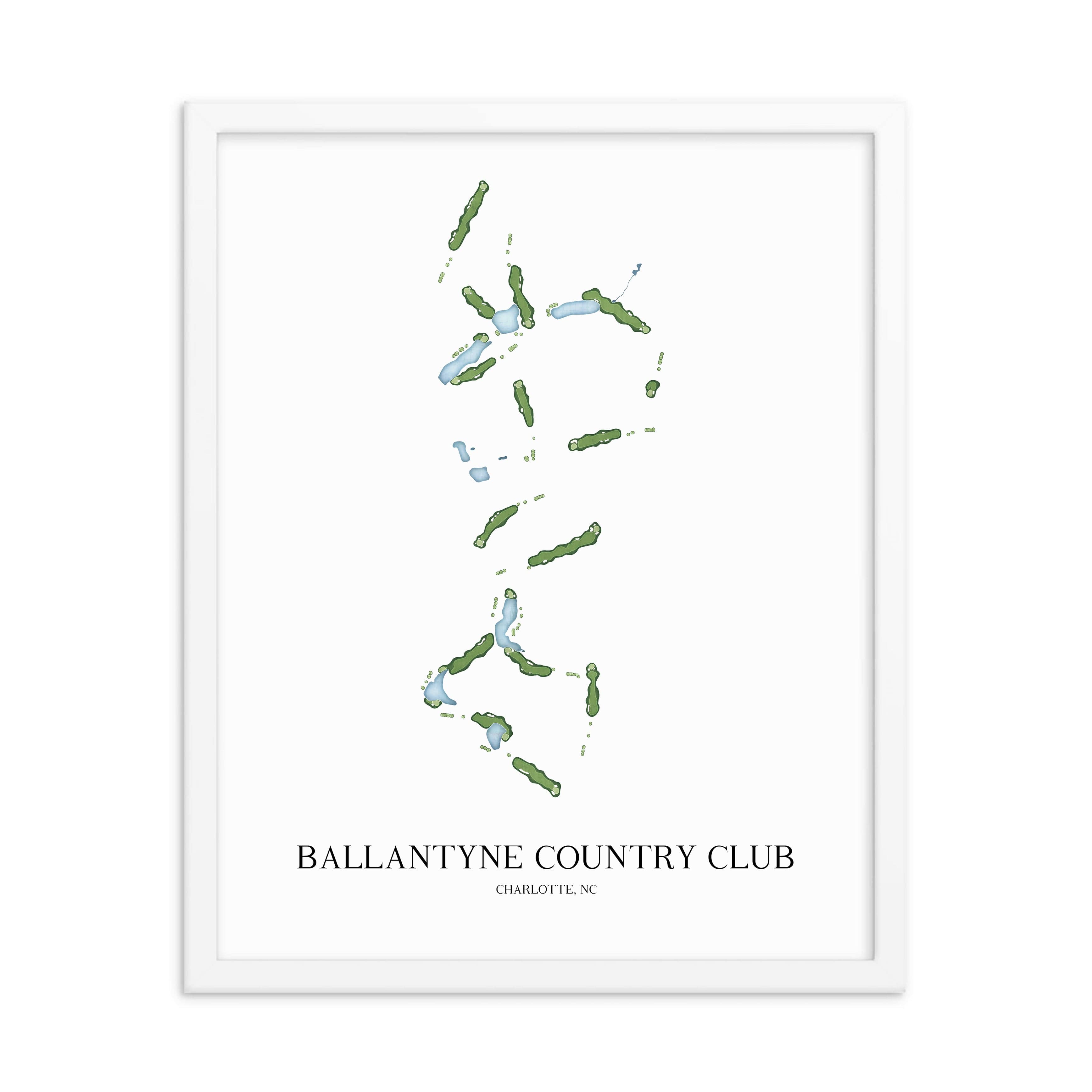 The 19th Hole Golf Shop - Golf Course Prints - Ballantyne Country Club Golf Course Map Golf Map