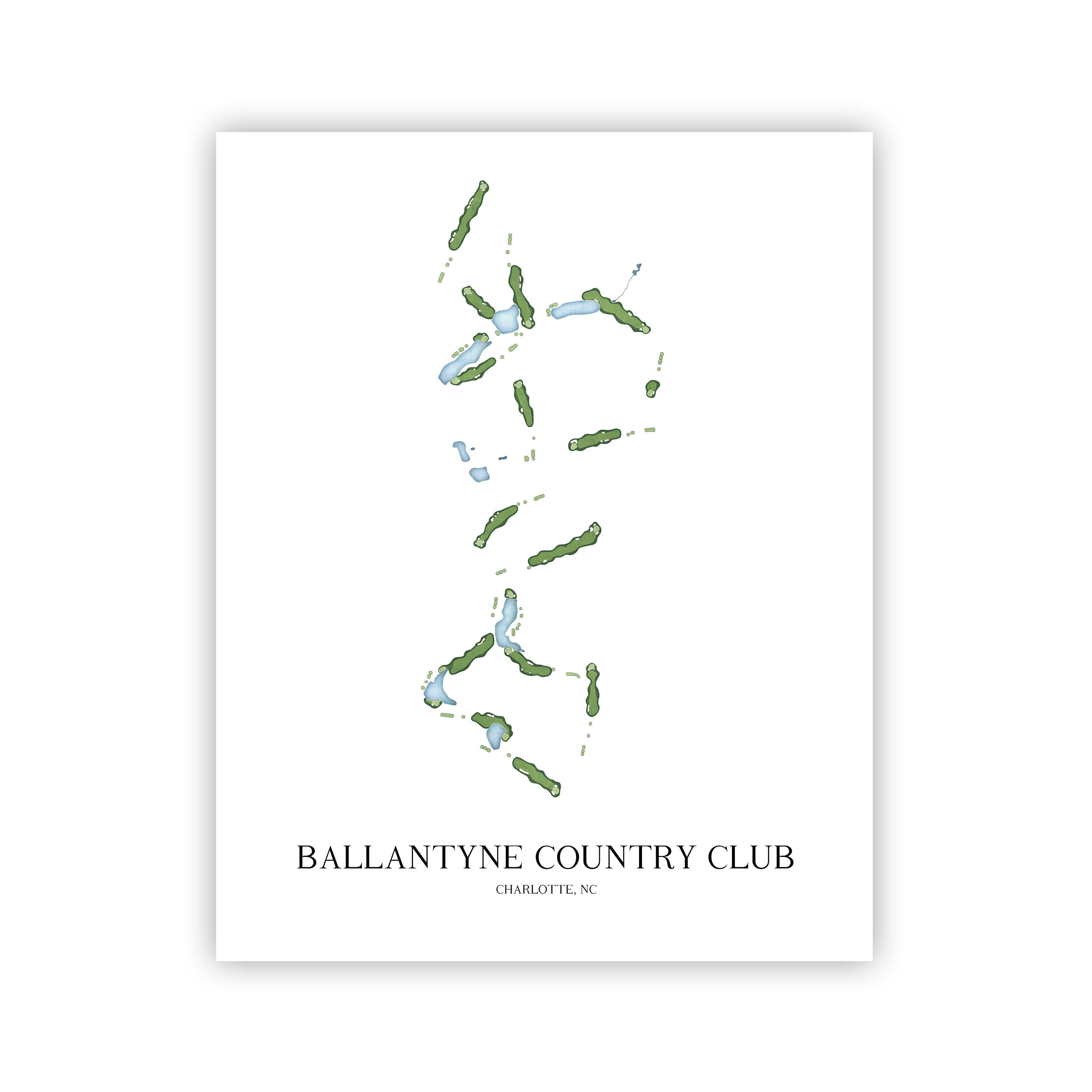 The 19th Hole Golf Shop - Golf Course Prints - Ballantyne Country Club Golf Course Map Golf Map