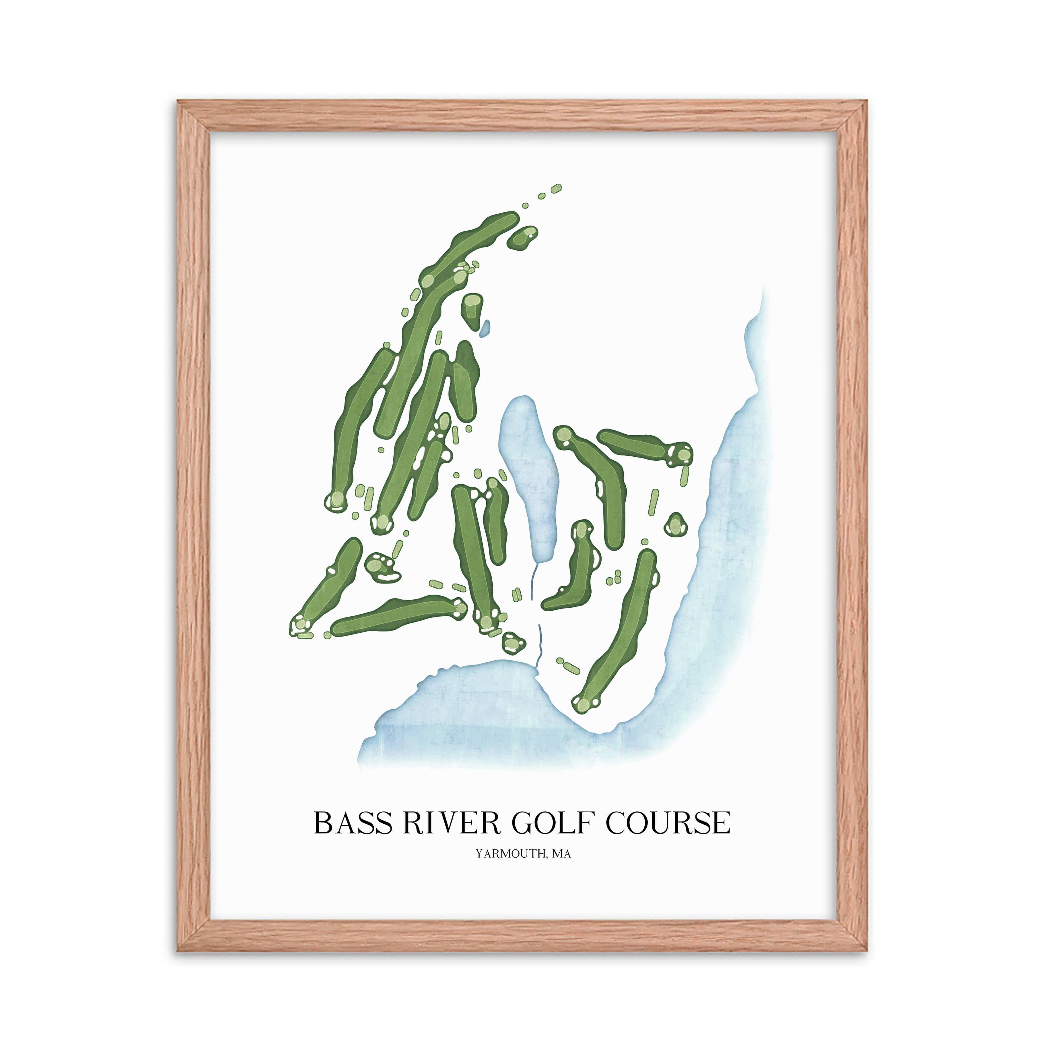 The 19th Hole Golf Shop - Golf Course Prints - Bass River Golf Course Golf Course Map Golf Map