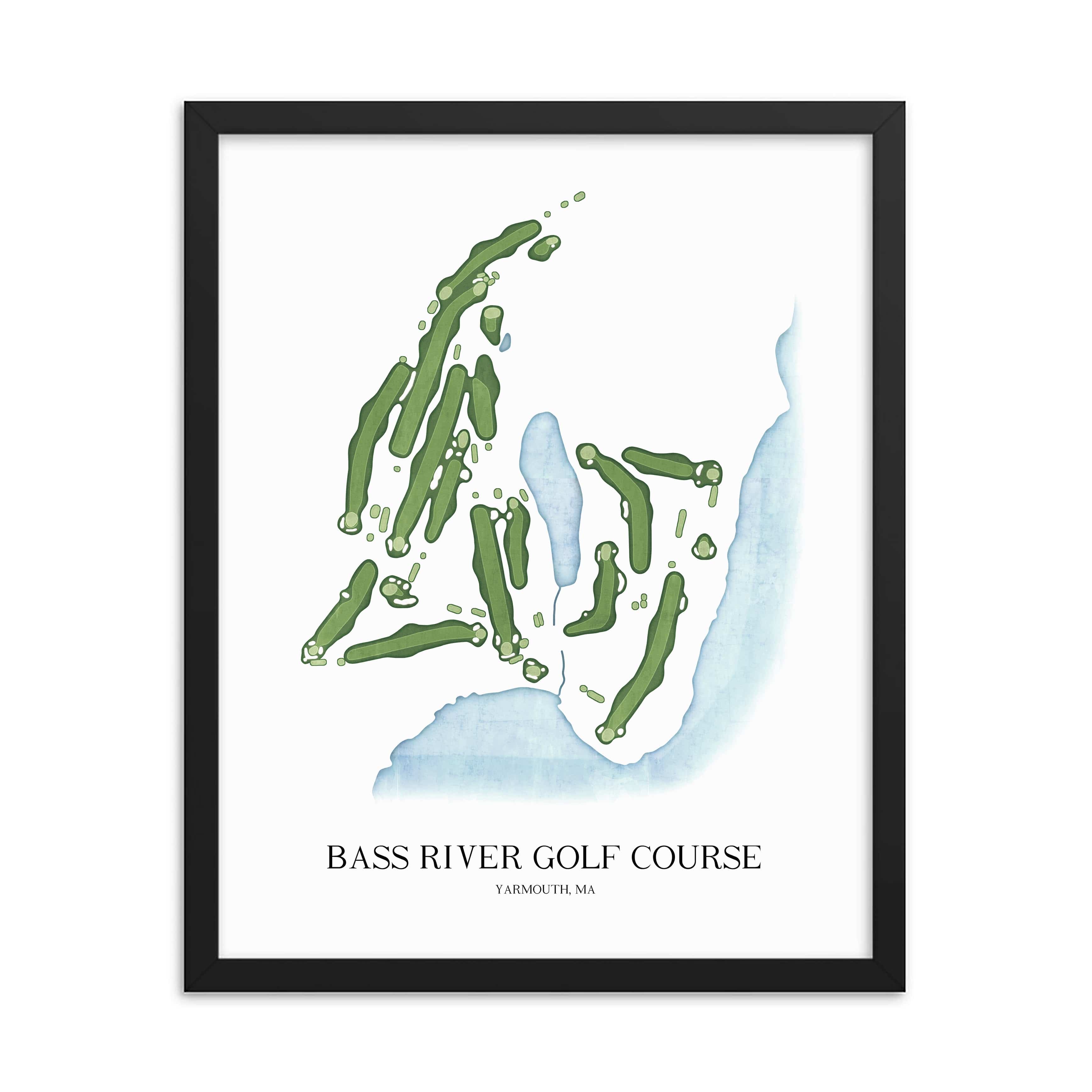 The 19th Hole Golf Shop - Golf Course Prints - Bass River Golf Course Golf Course Map Golf Map